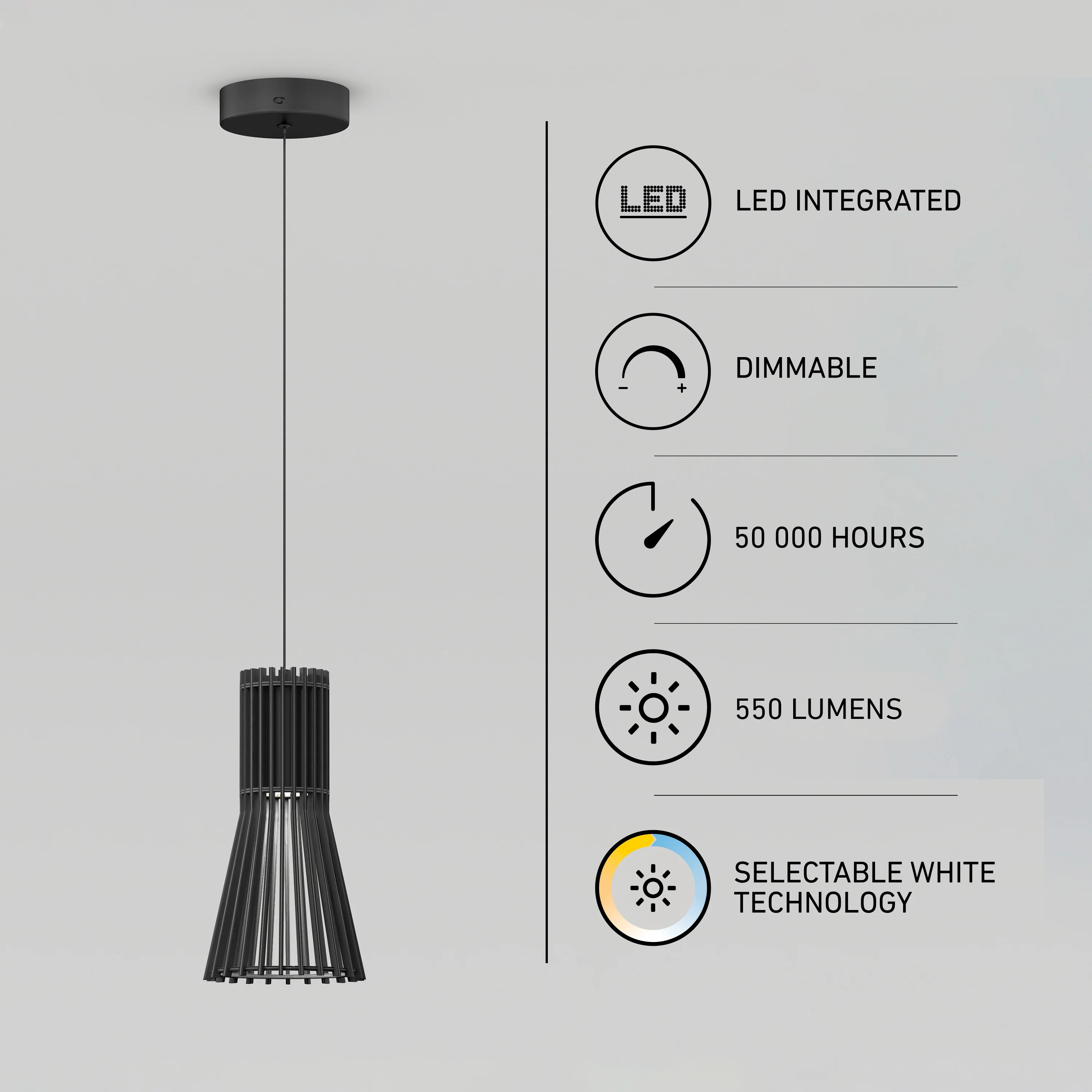 Kiyo modern LED pendant light 3 CCT - Image 10