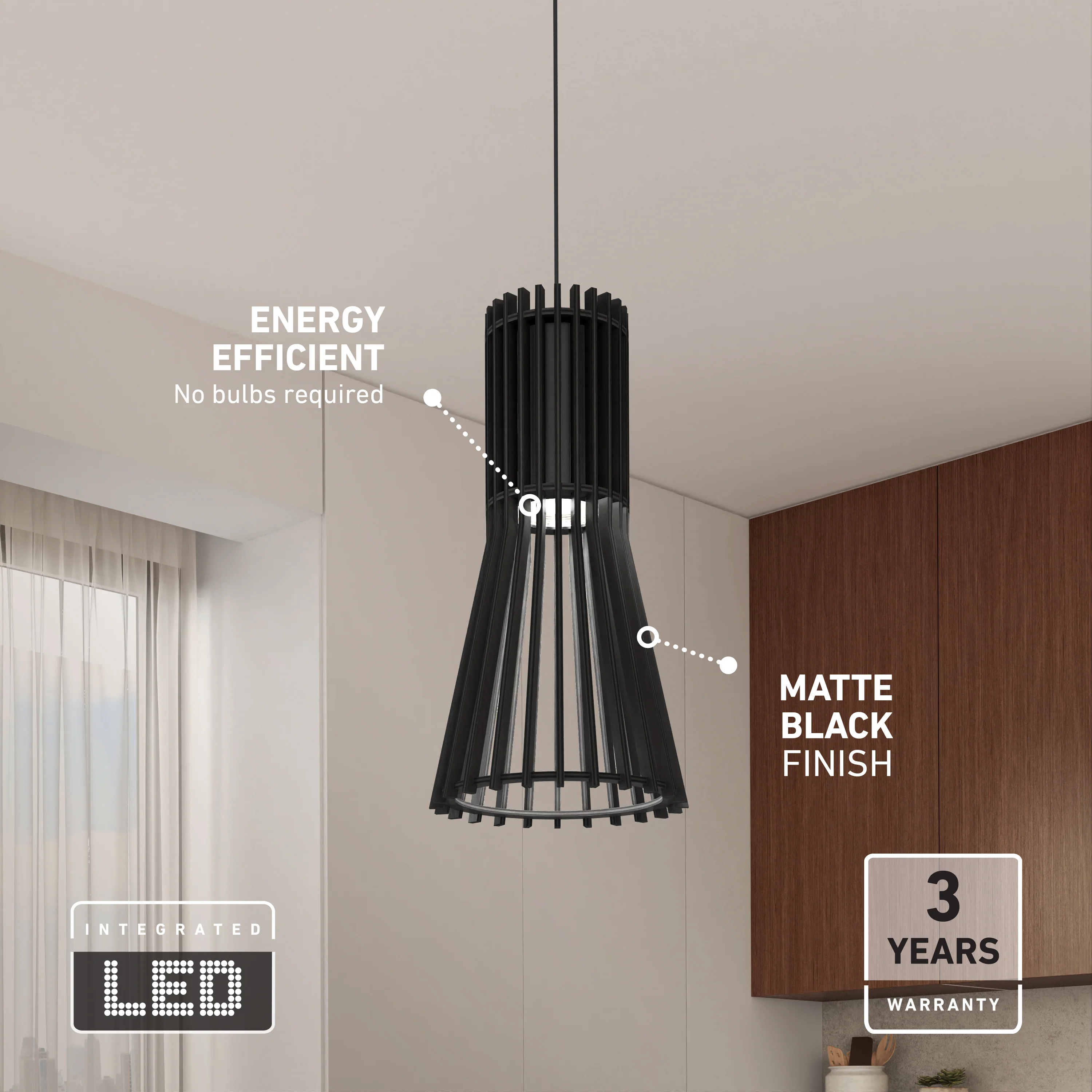 Kiyo modern LED pendant light 3 CCT - Image 7
