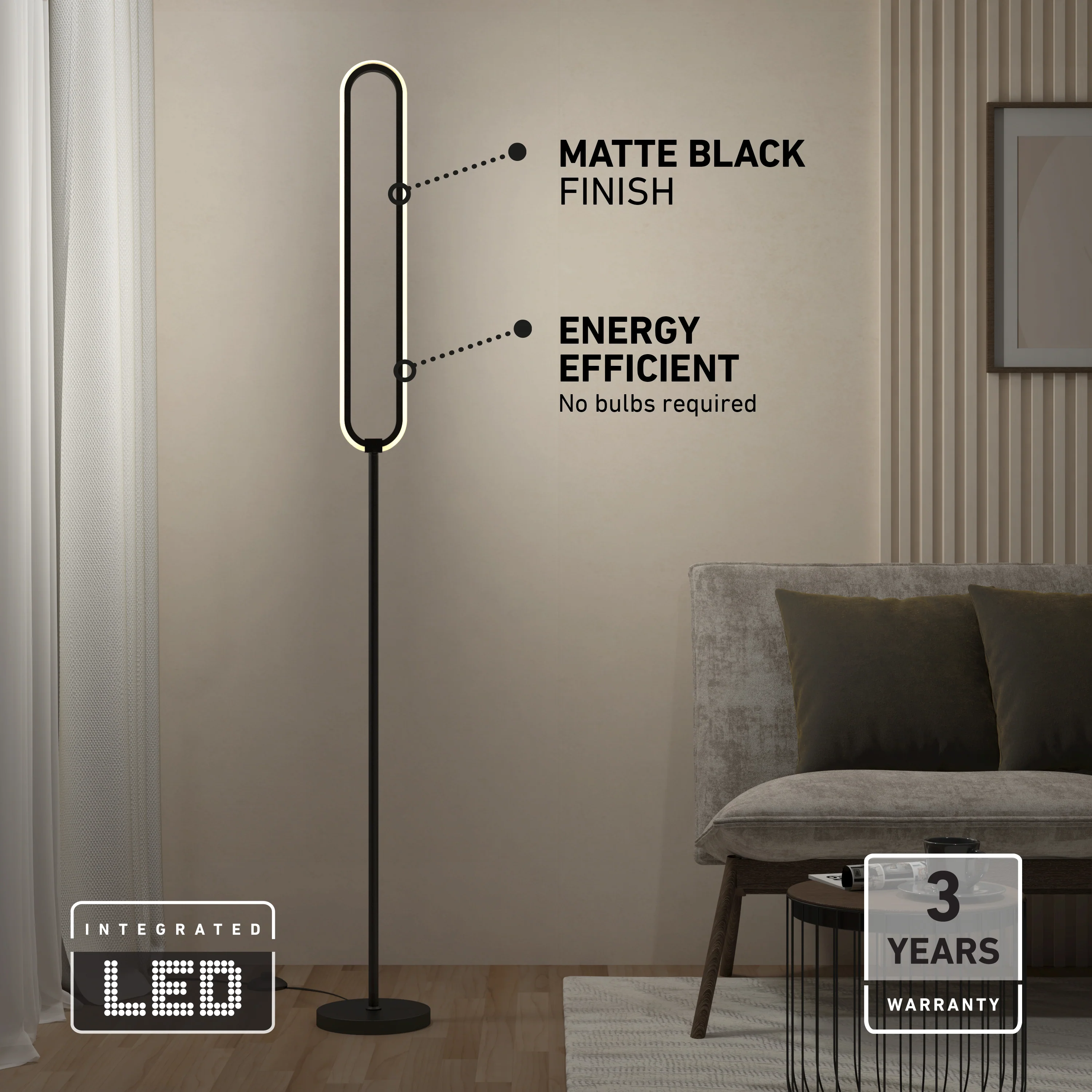 Leni dimmable LED modern floor lamp - Image 7