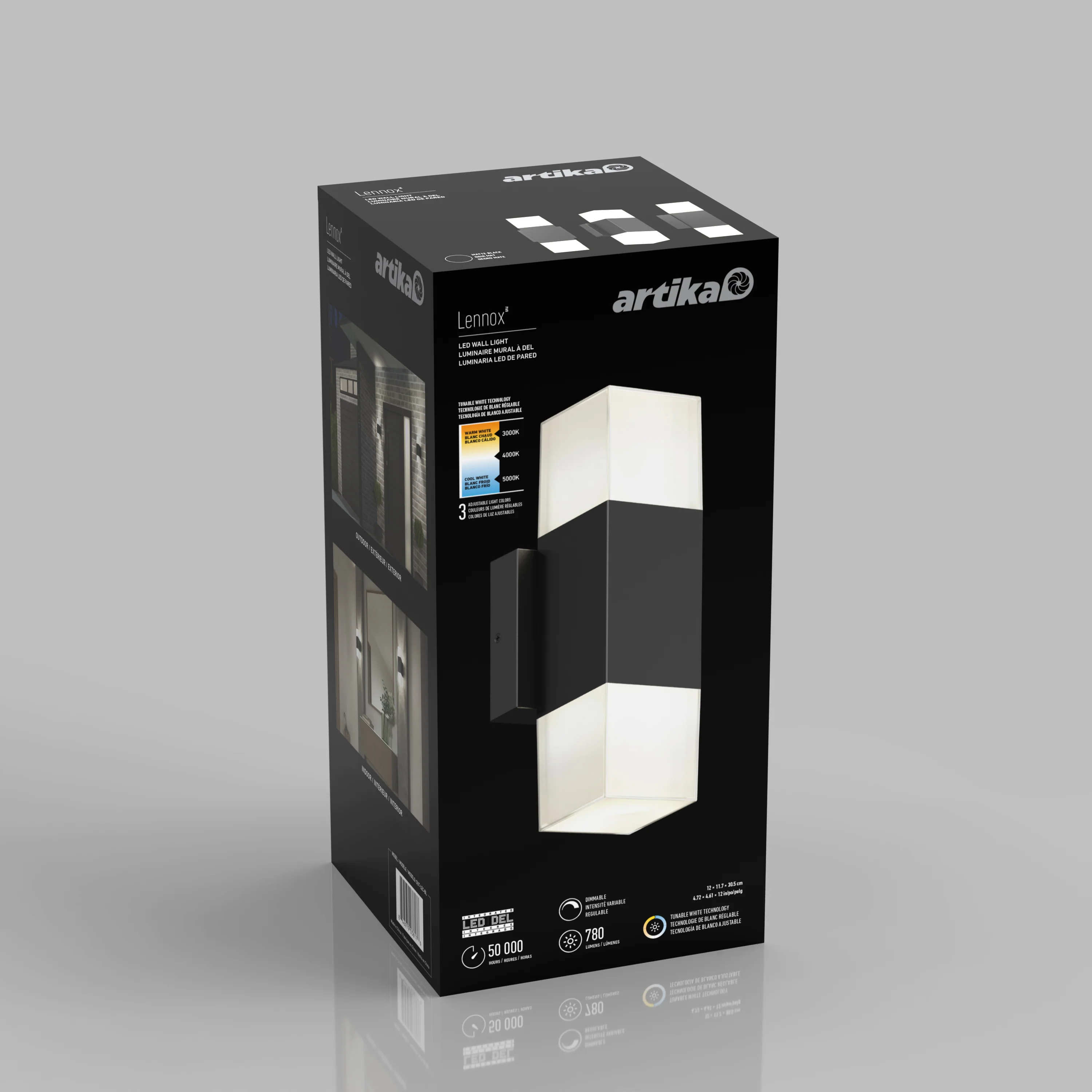 Lennox indoor-outdoor LED wall light 3 CCT - Image 9