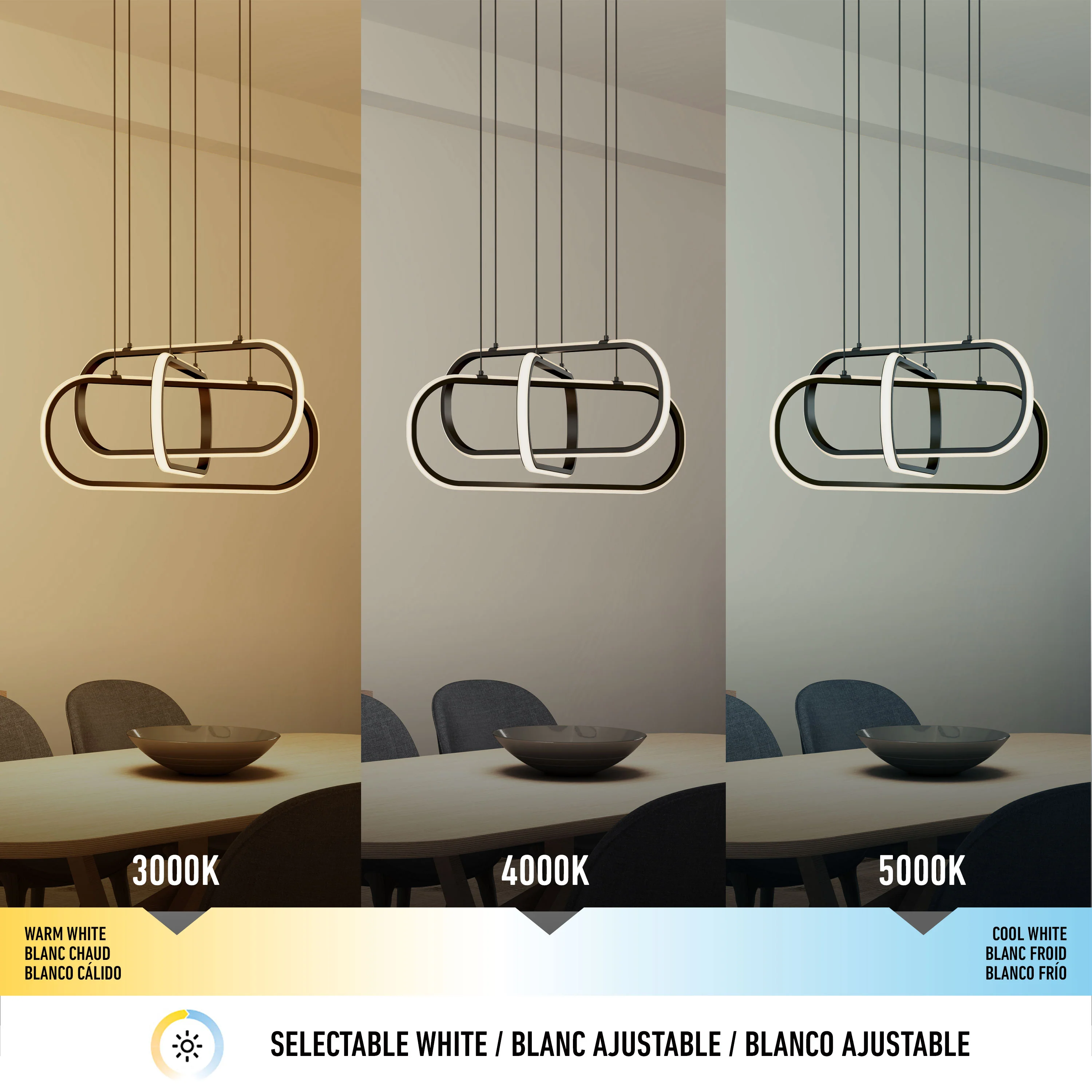 Lewis modern LED pendant light 3 CCT - Image 12