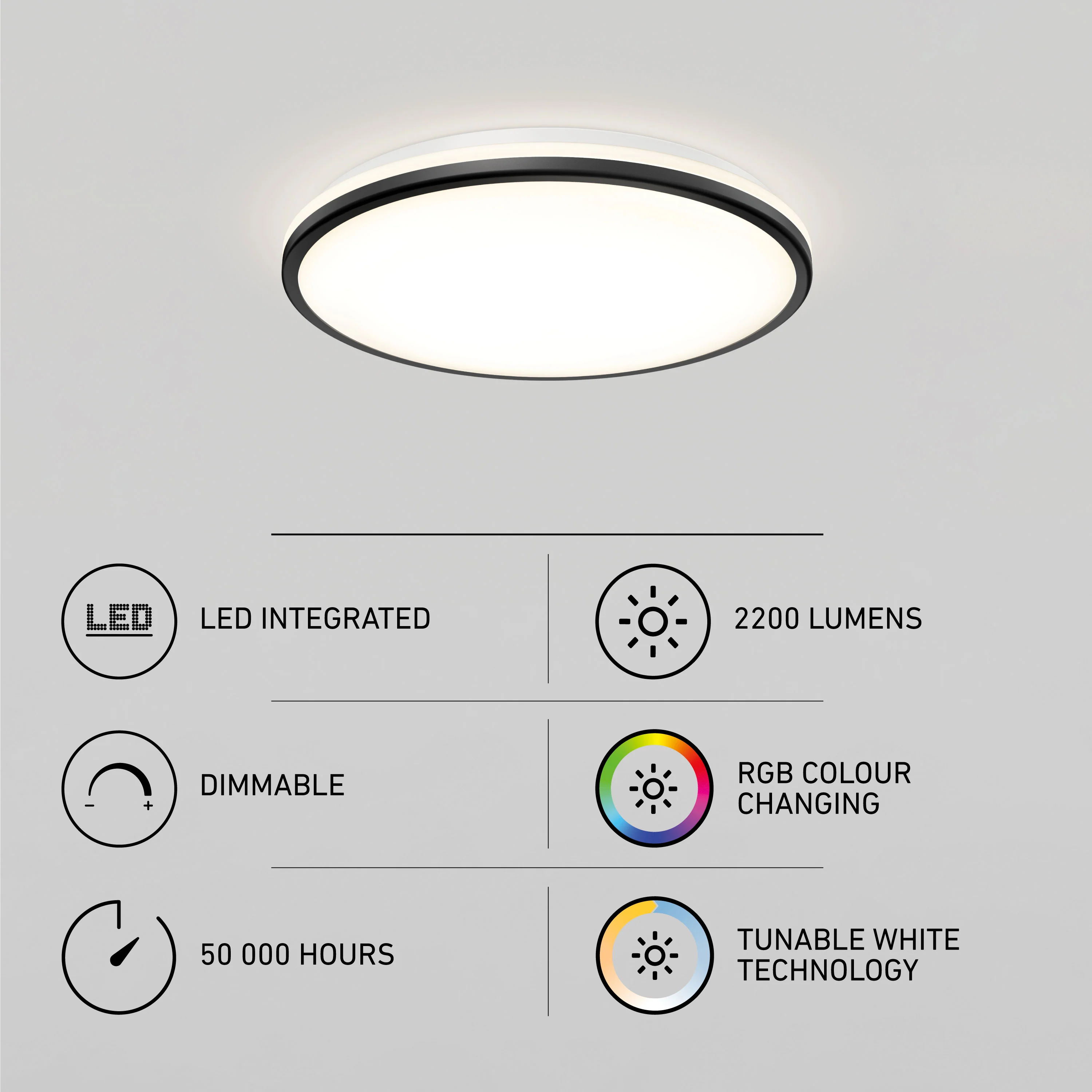 Macy 15 in. LED modern flush mount light RGB Wifi - Image 11