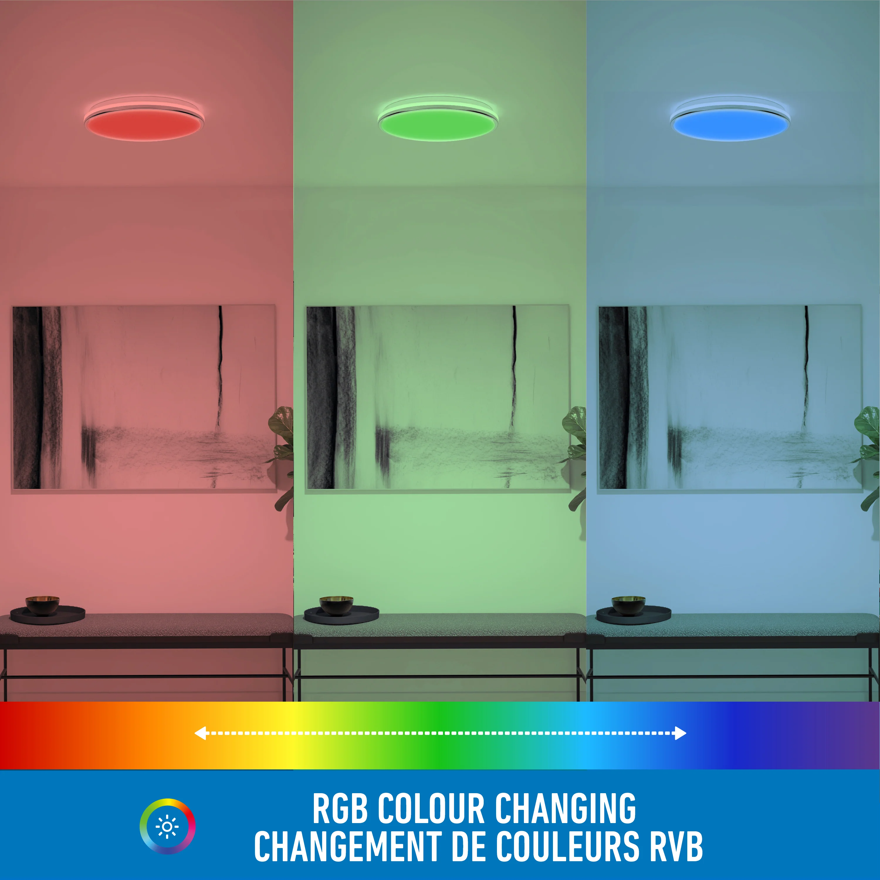 Macy 15 in. LED modern flush mount light RGB Wifi - Image 25