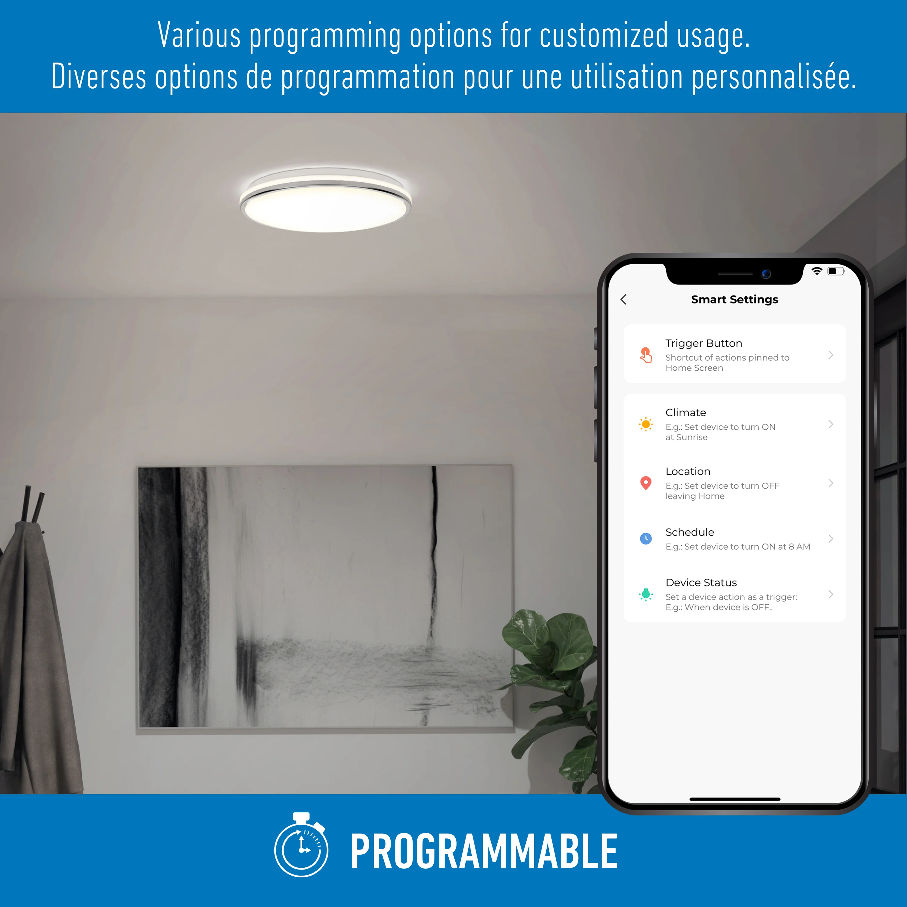 Macy 15 in. LED modern flush mount light RGB Wifi - Image 27