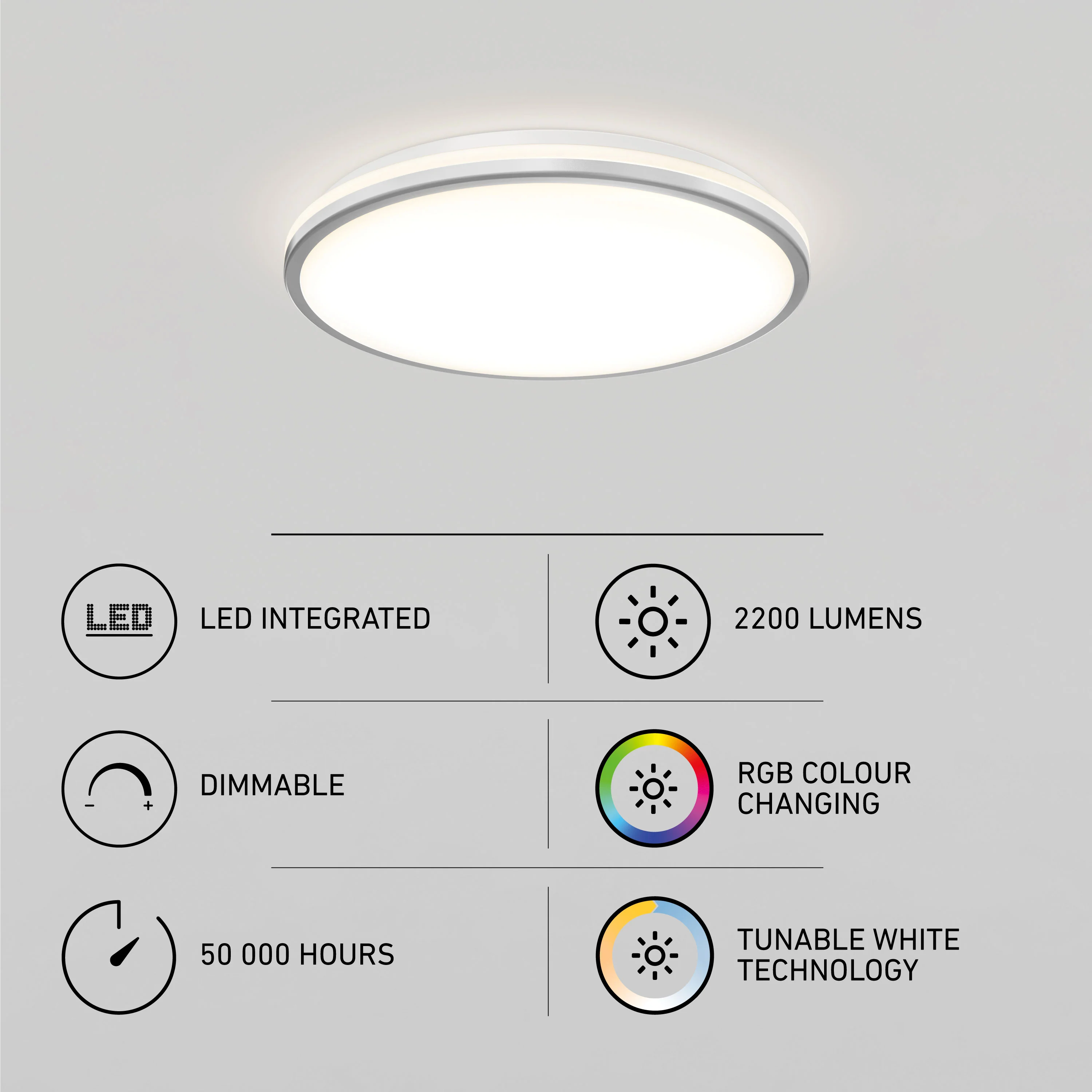 Macy 15 in. LED modern flush mount light RGB Wifi - Image 29