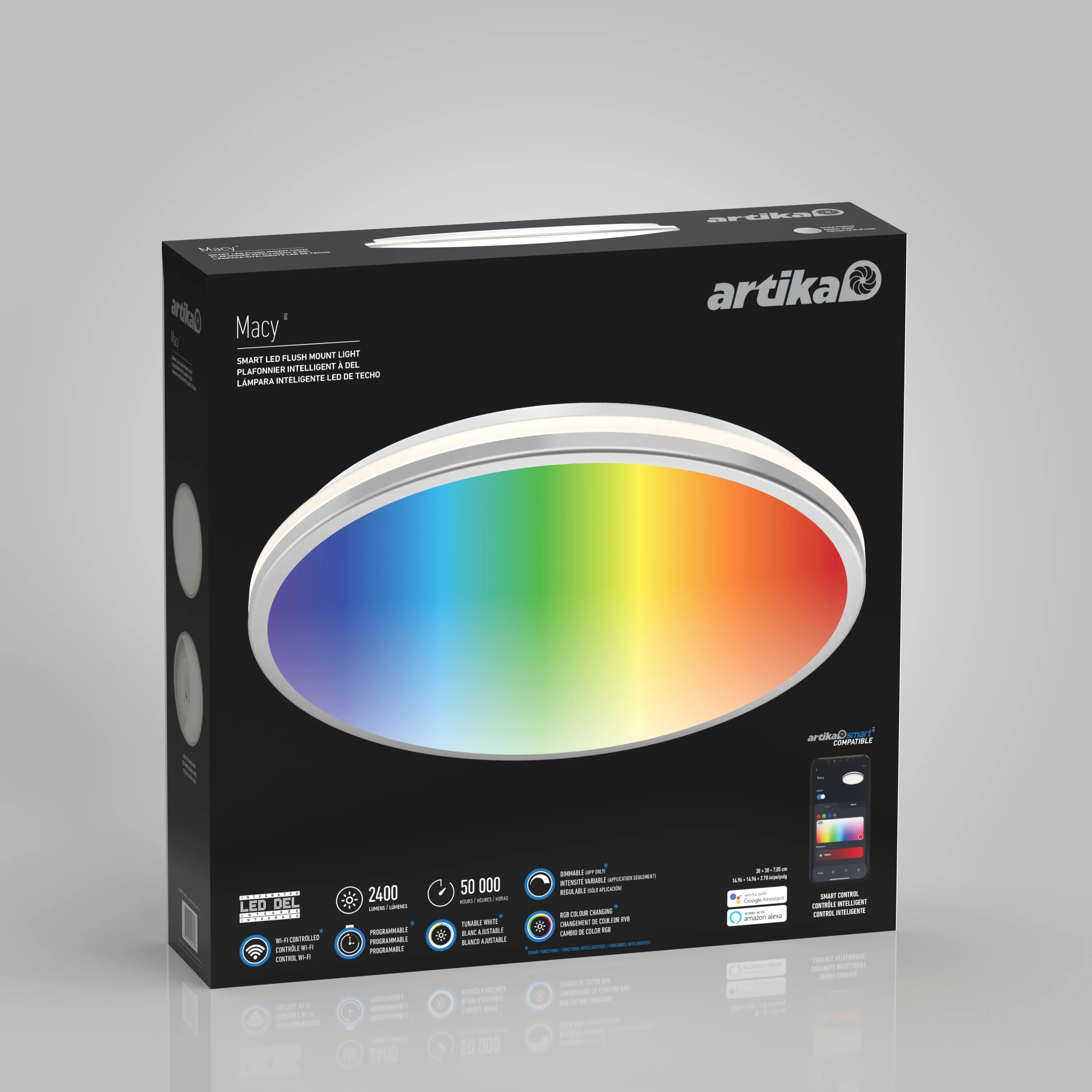 Macy 15 in. LED modern flush mount light RGB Wifi - Image 32