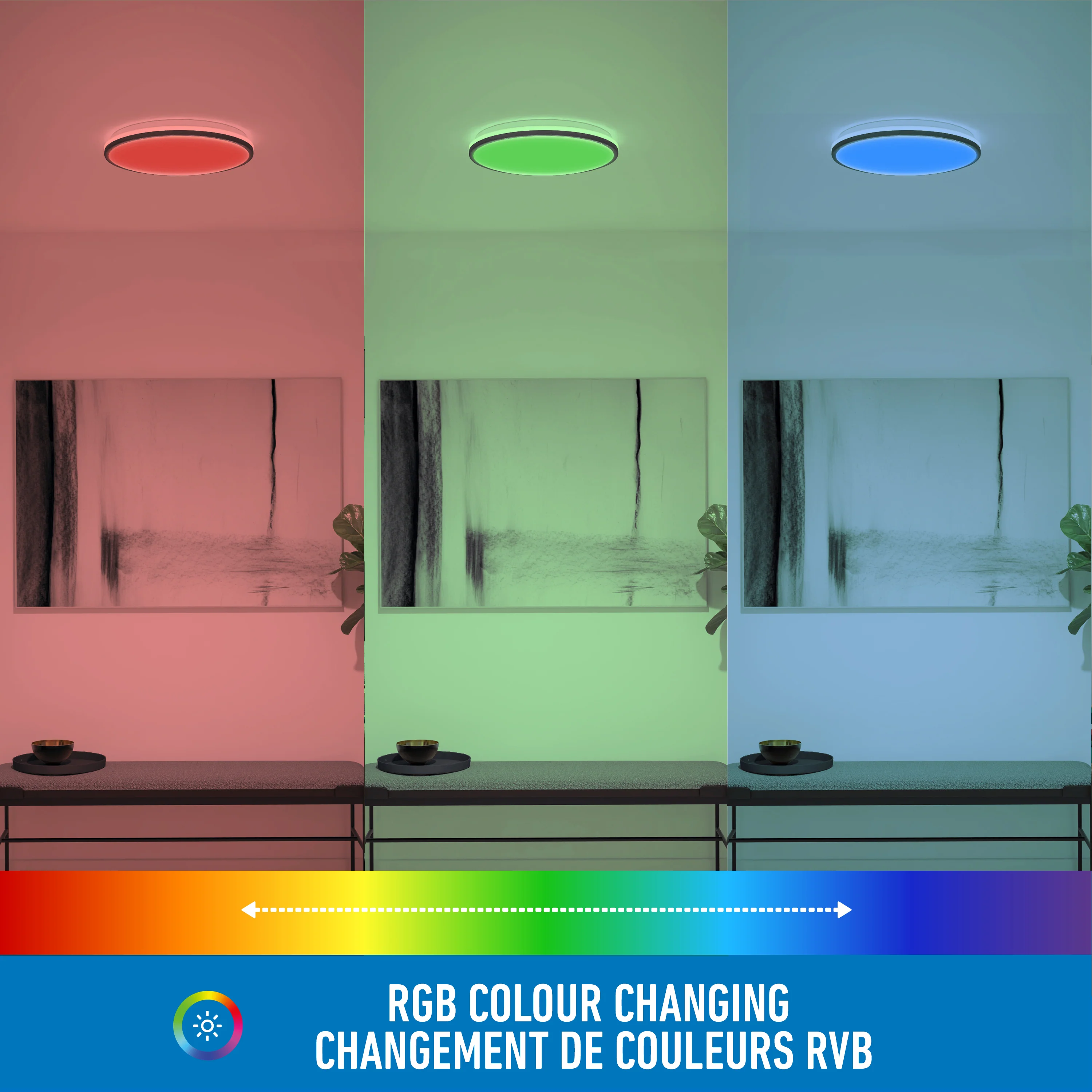 Macy 15 in. LED modern flush mount light RGB Wifi - Image 8