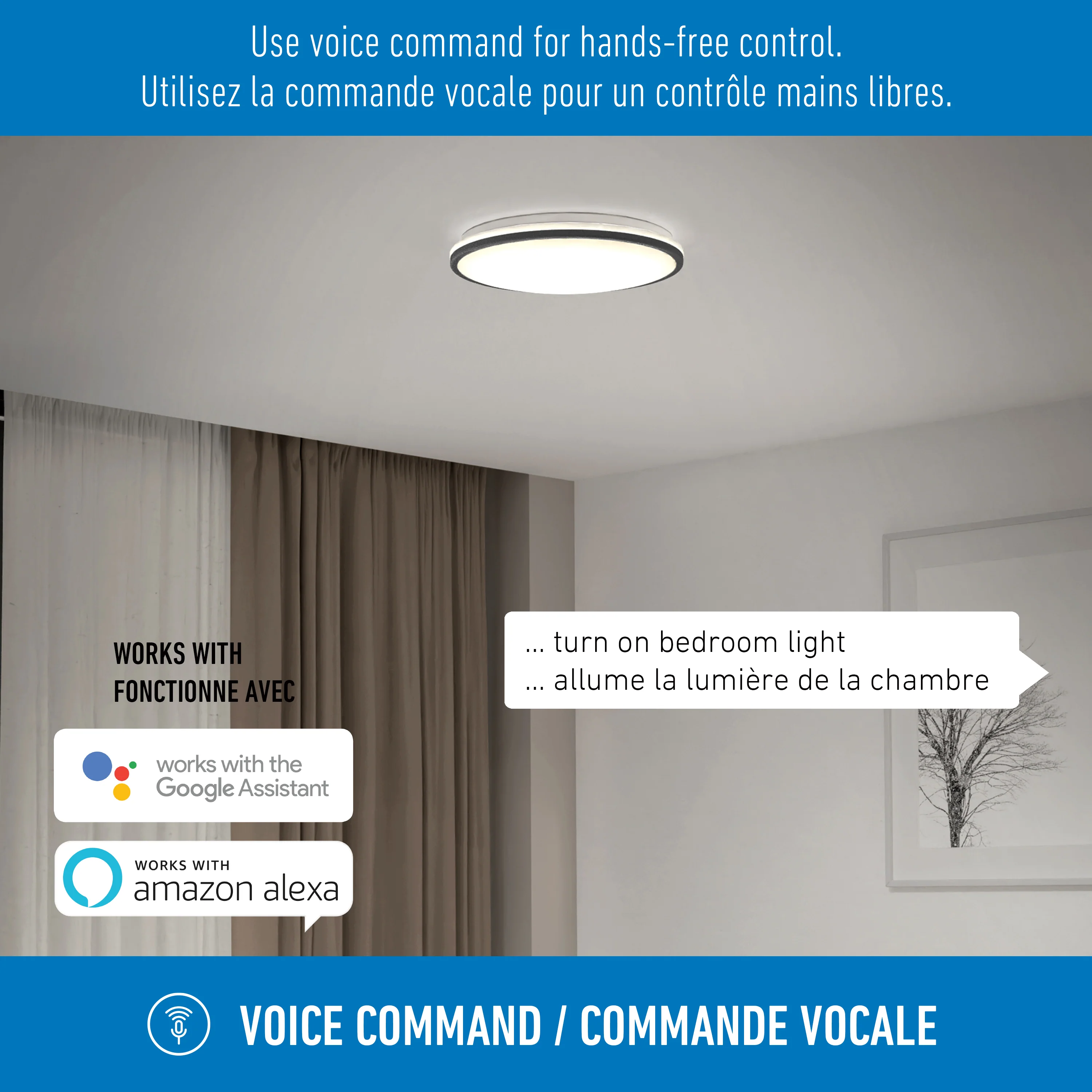 Macy 15 in. LED modern flush mount light RGB Wifi - Image 9