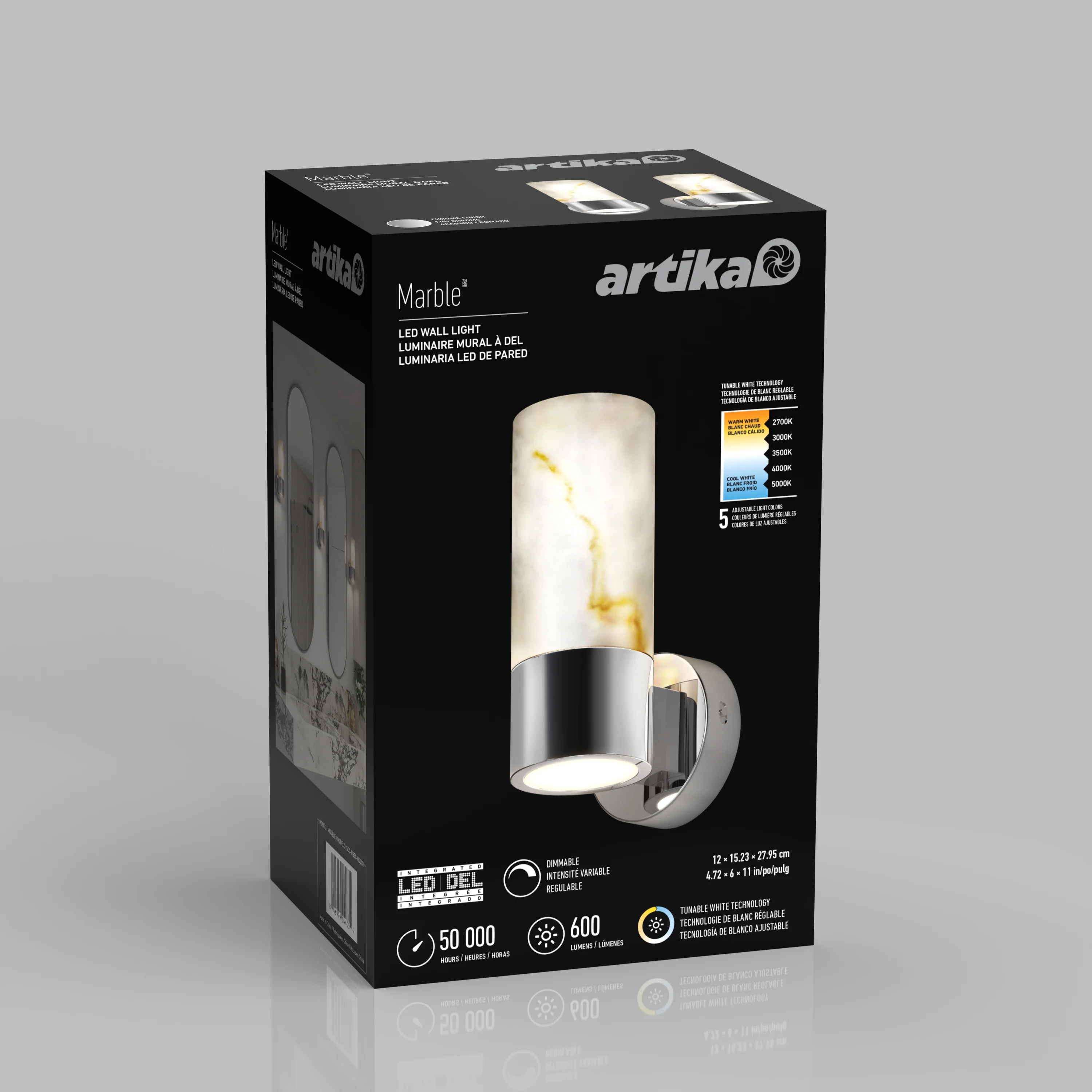 Marble LED contemporary sconce 5 CCT - Image 12
