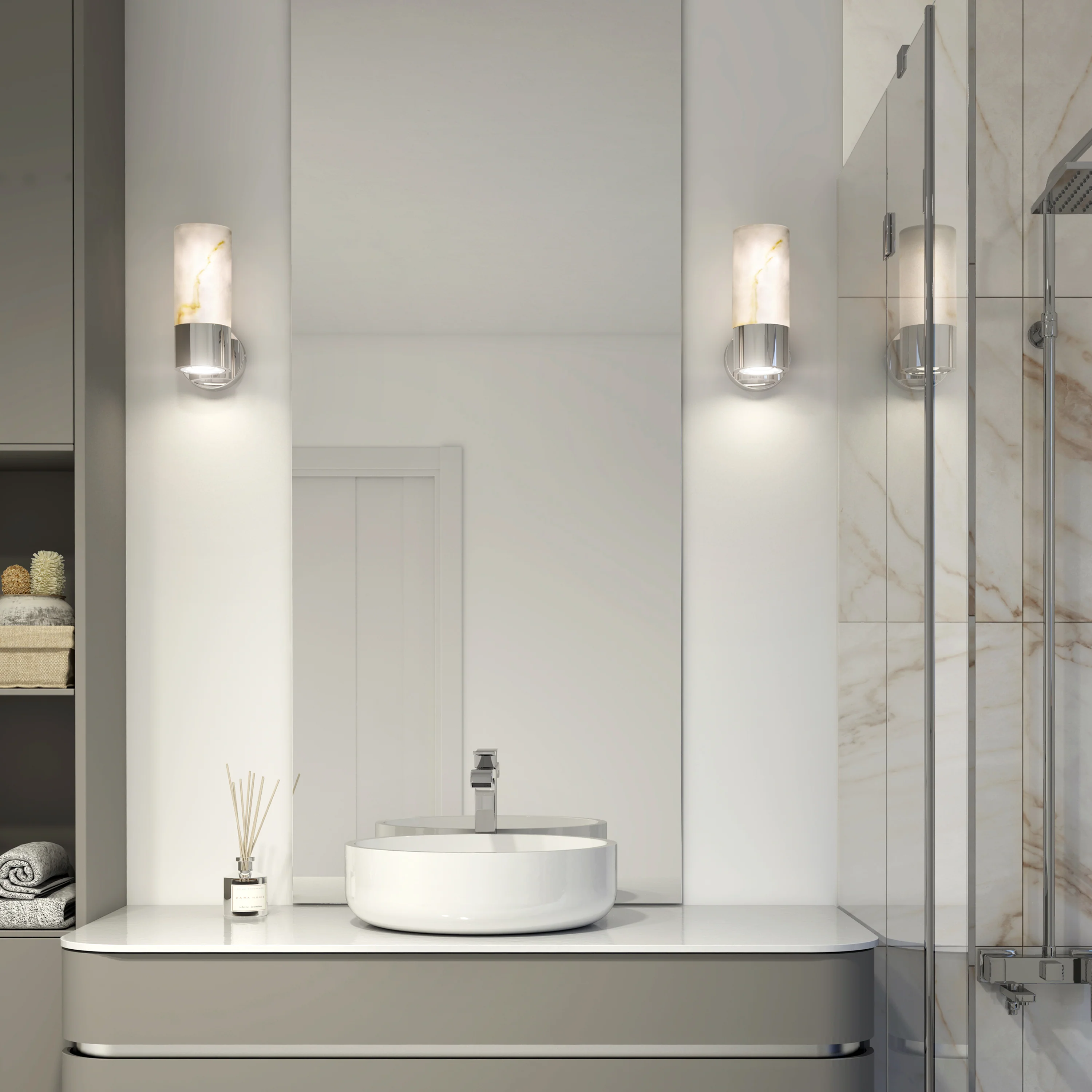 Marble LED contemporary sconce 5 CCT - Image 2