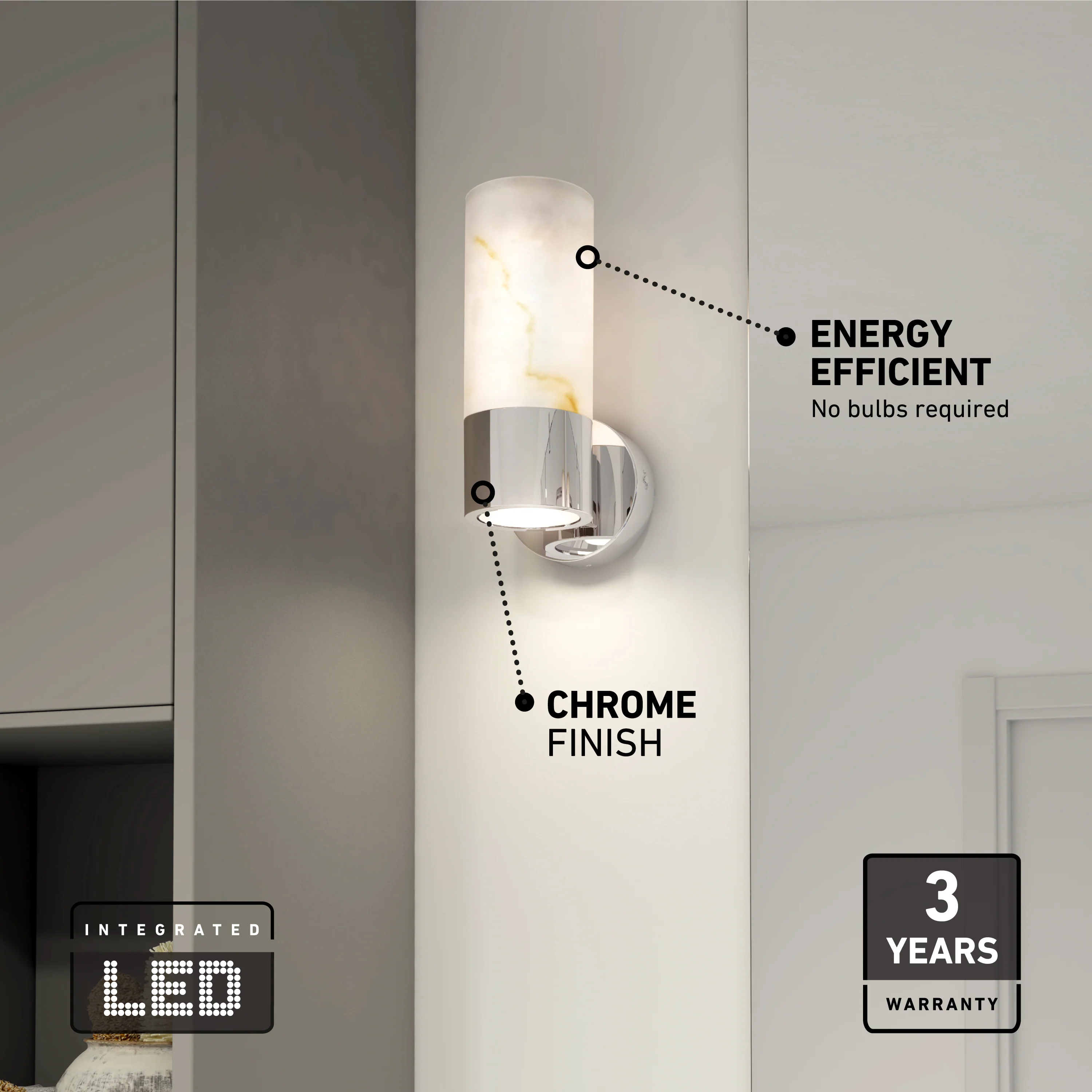 Marble LED contemporary sconce 5 CCT - Image 7