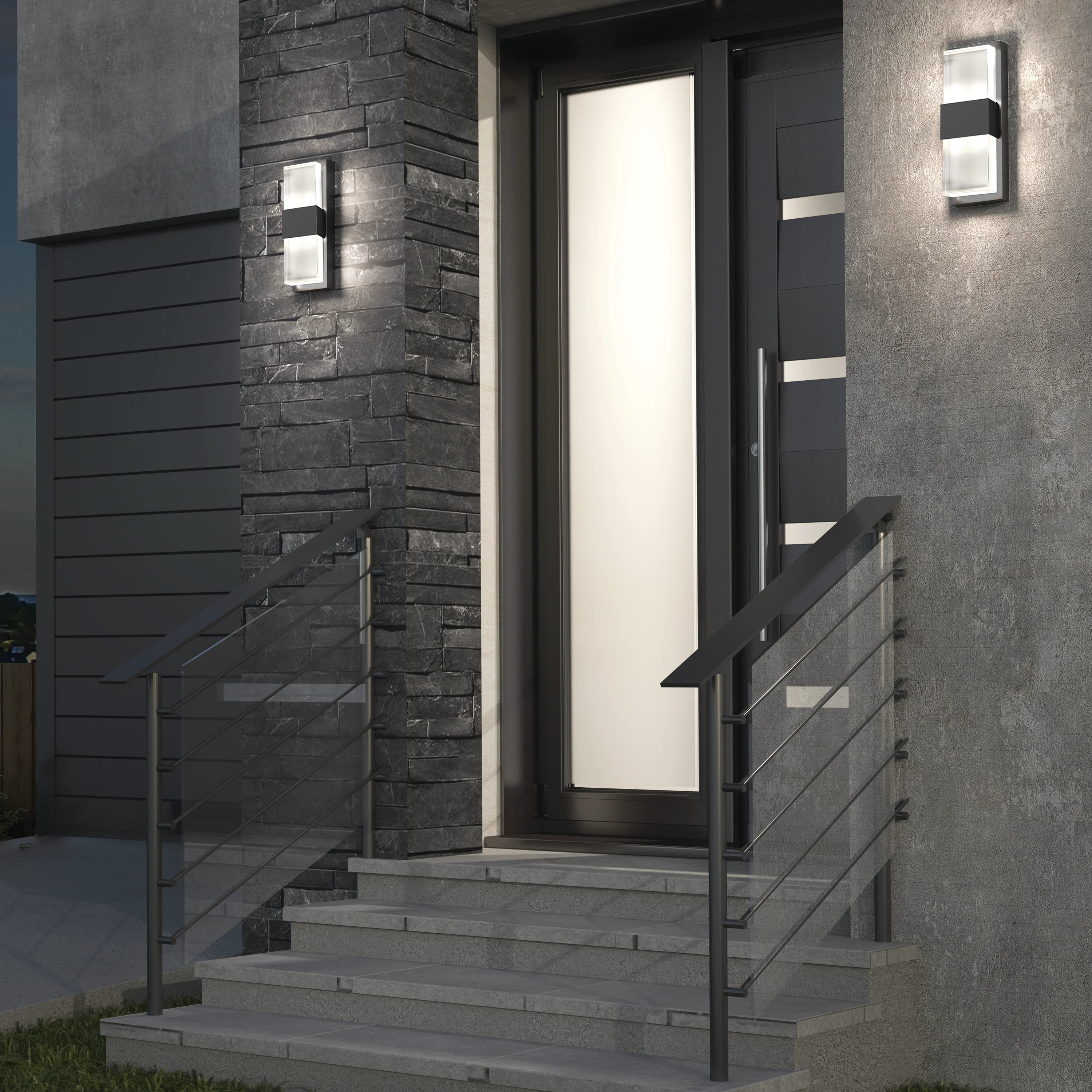 Mazza Frosted indoor-outdoor LED wall light - Image 2