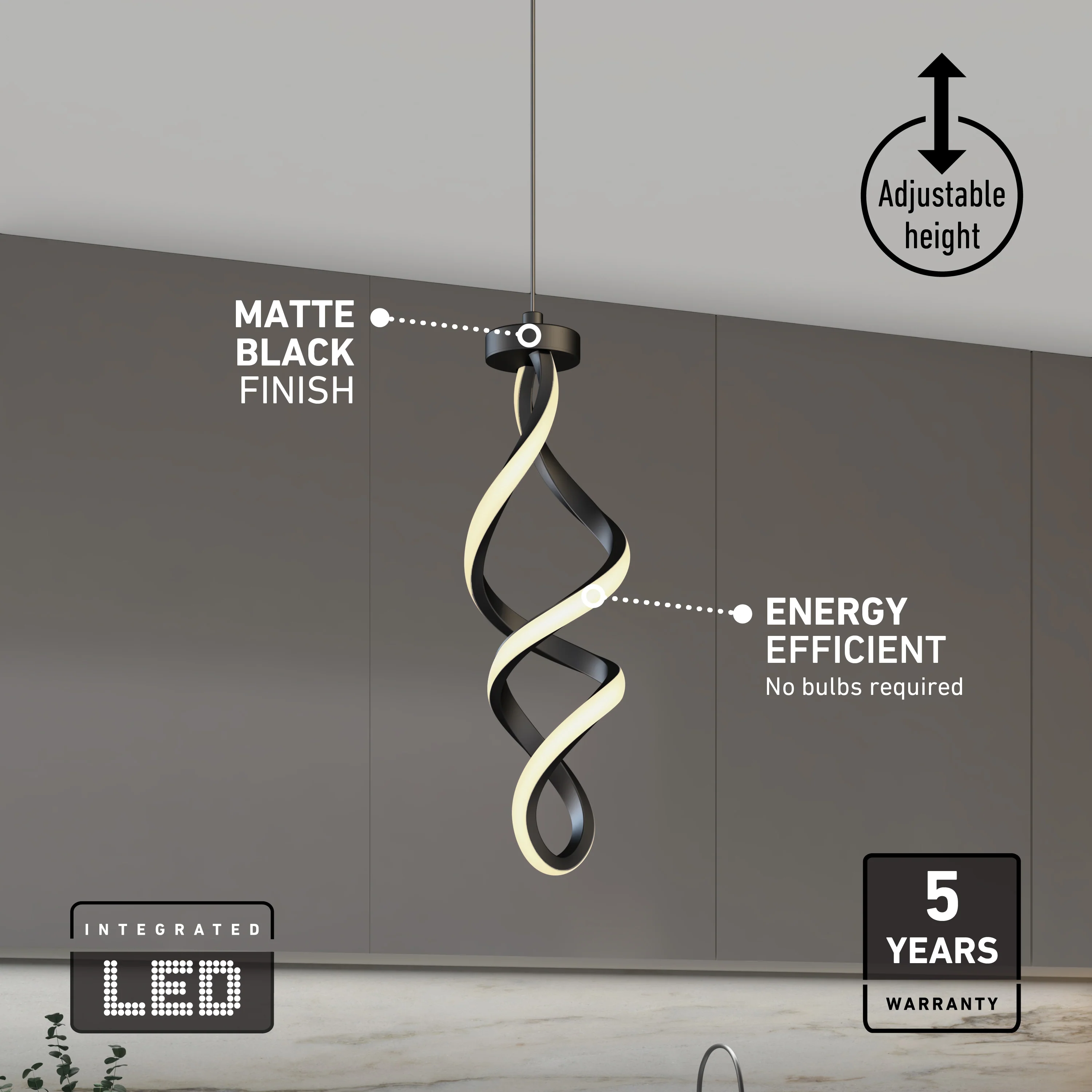 Mini Swirl LED pendant light - Image 8