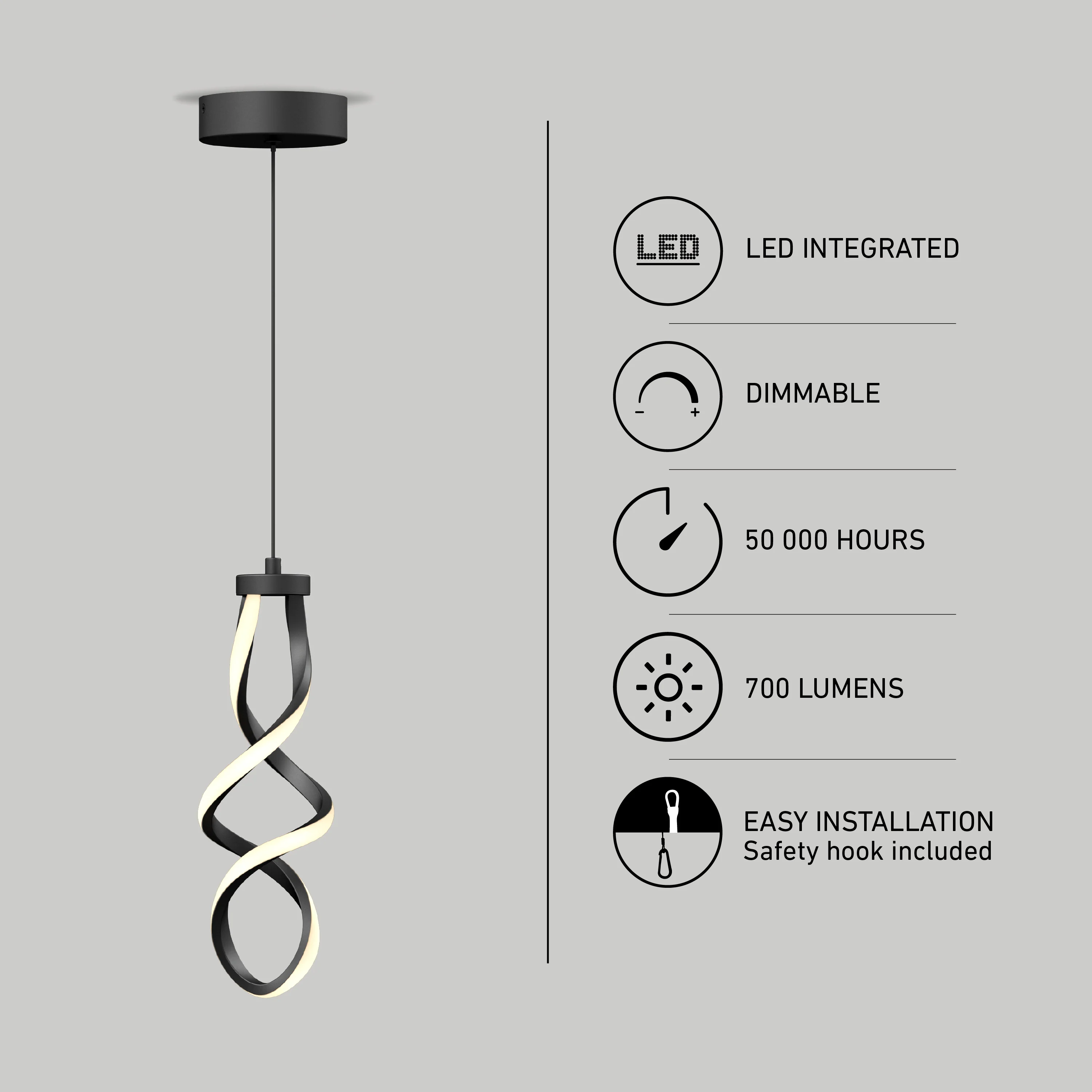 Mini Swirl LED pendant light - Image 9