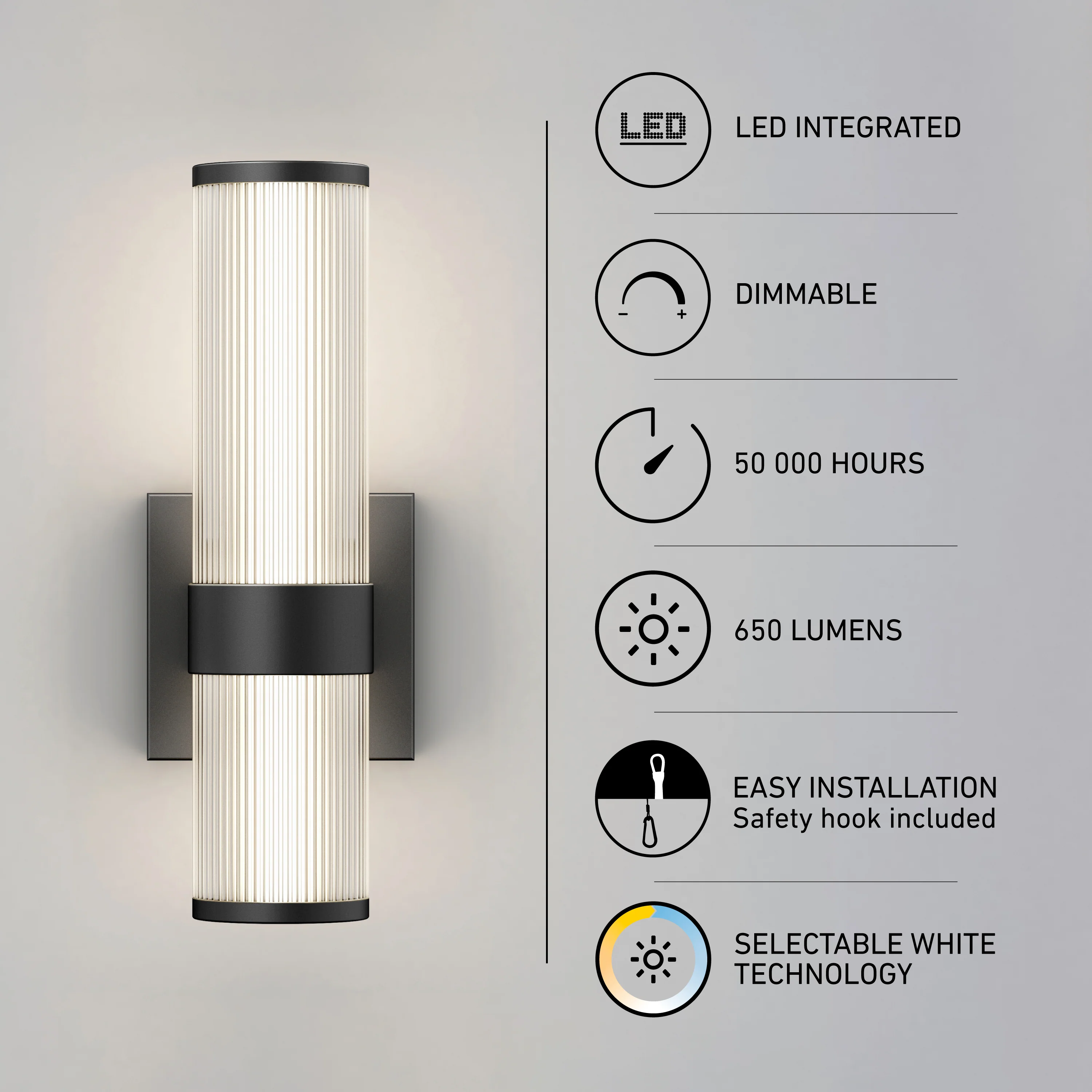 Mirado modern LED wall sconce 5 CCT - Image 13