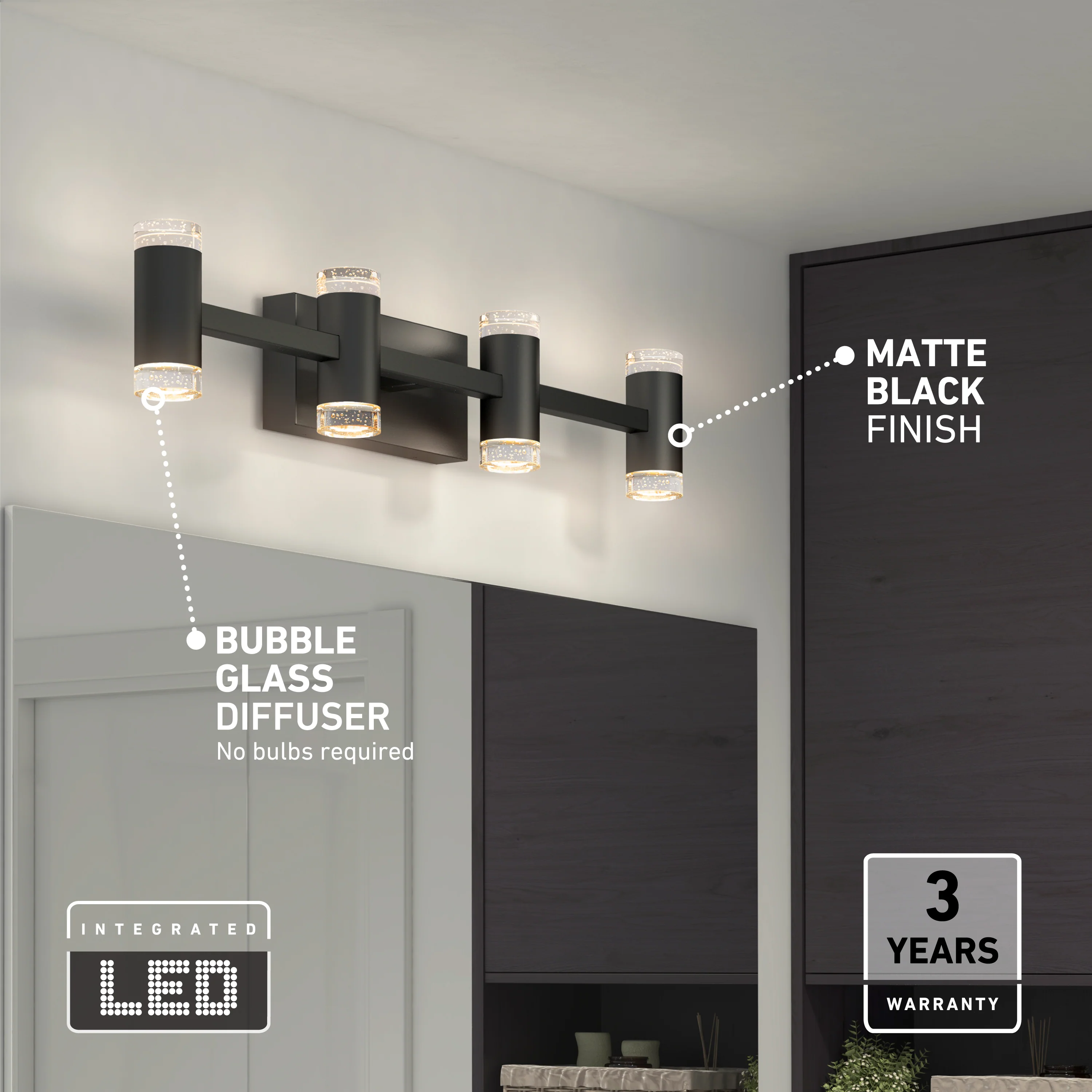 Mist modern LED bathroom vanity light 5 CCT - Image 10