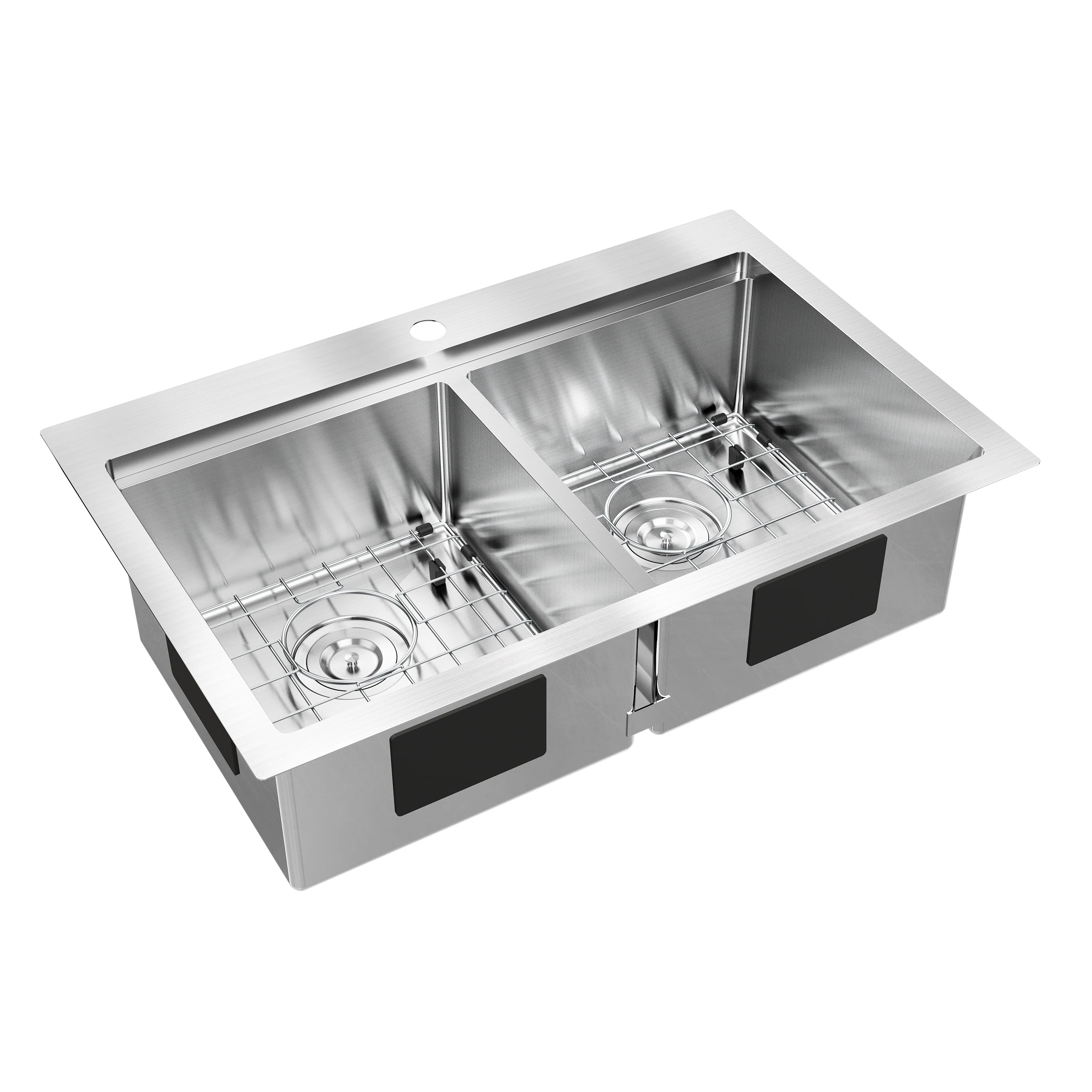 Newport twin bowl 33 in. stainless steel workstation sink