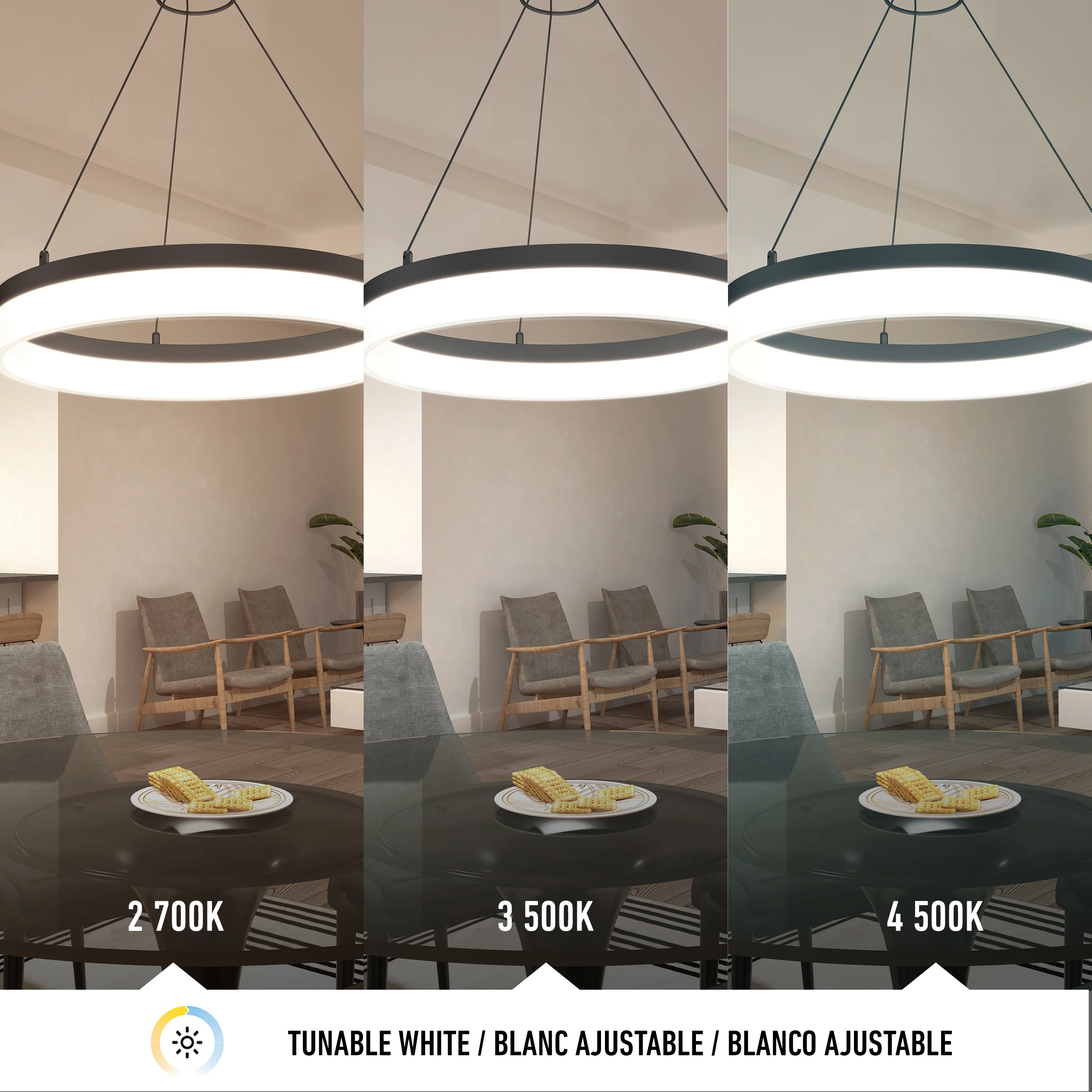 Optical LED pendant light 3 CCT - Image 7