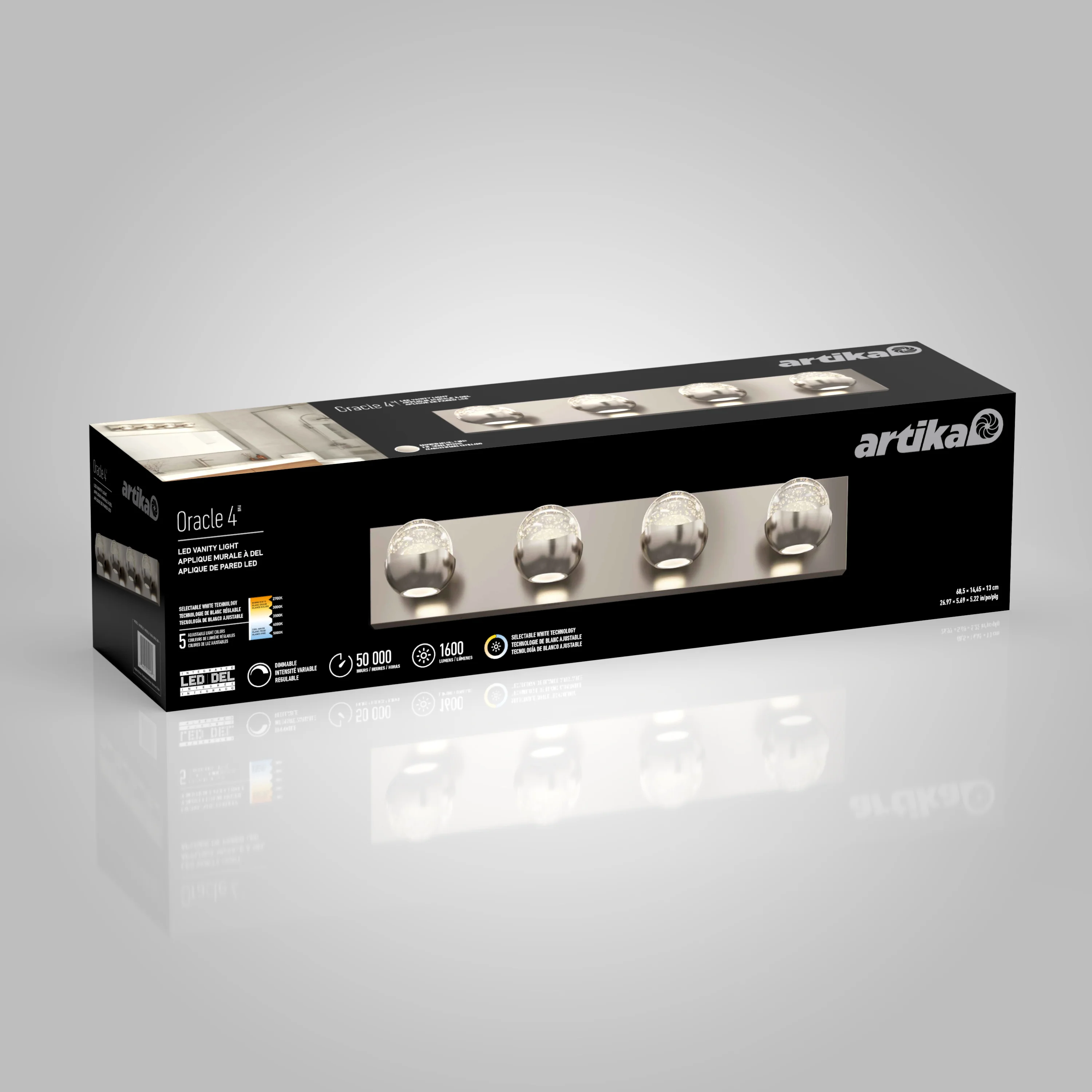 Oracle 4 light LED bathroom vanity light - Image 14