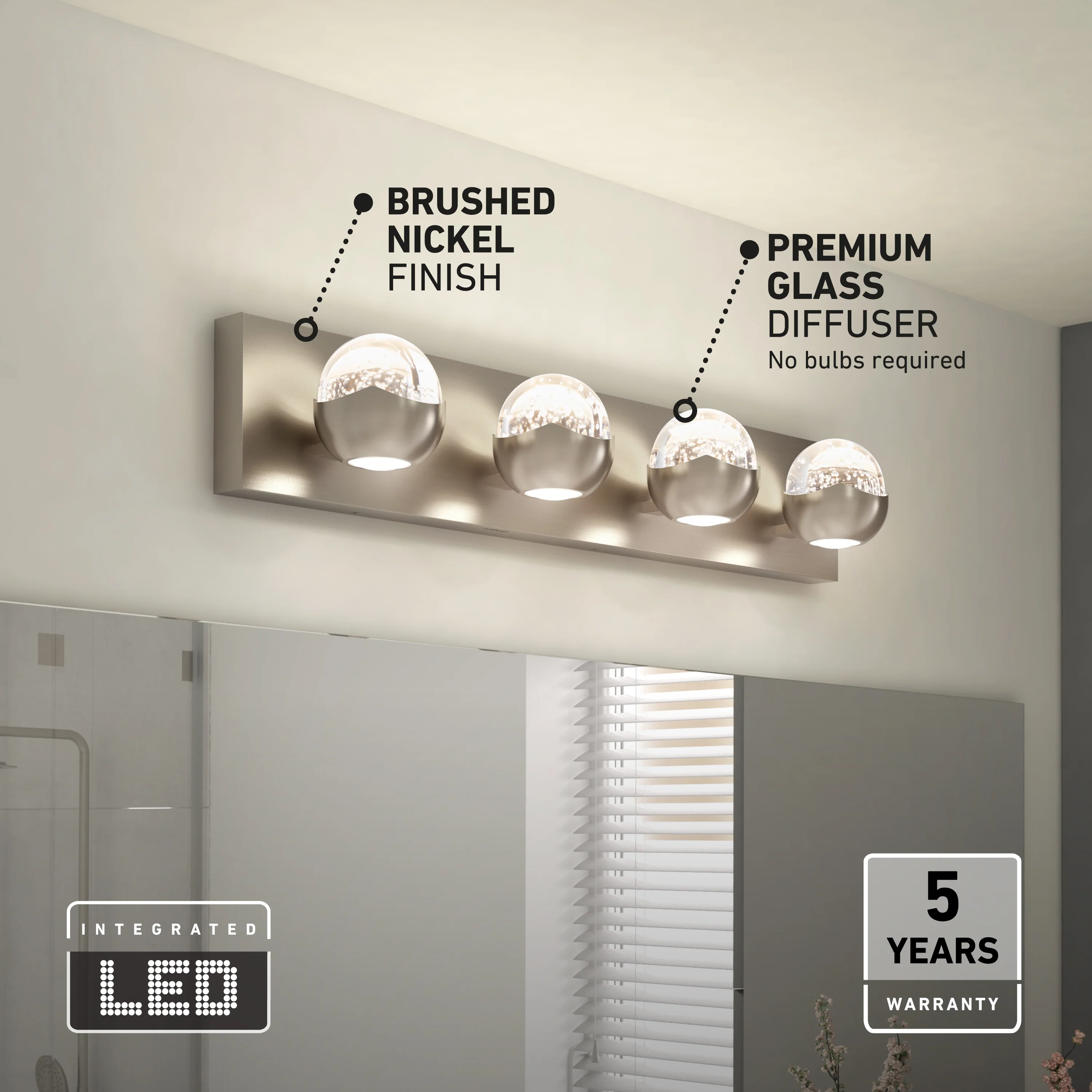 Oracle 4 light LED bathroom vanity light - Image 8
