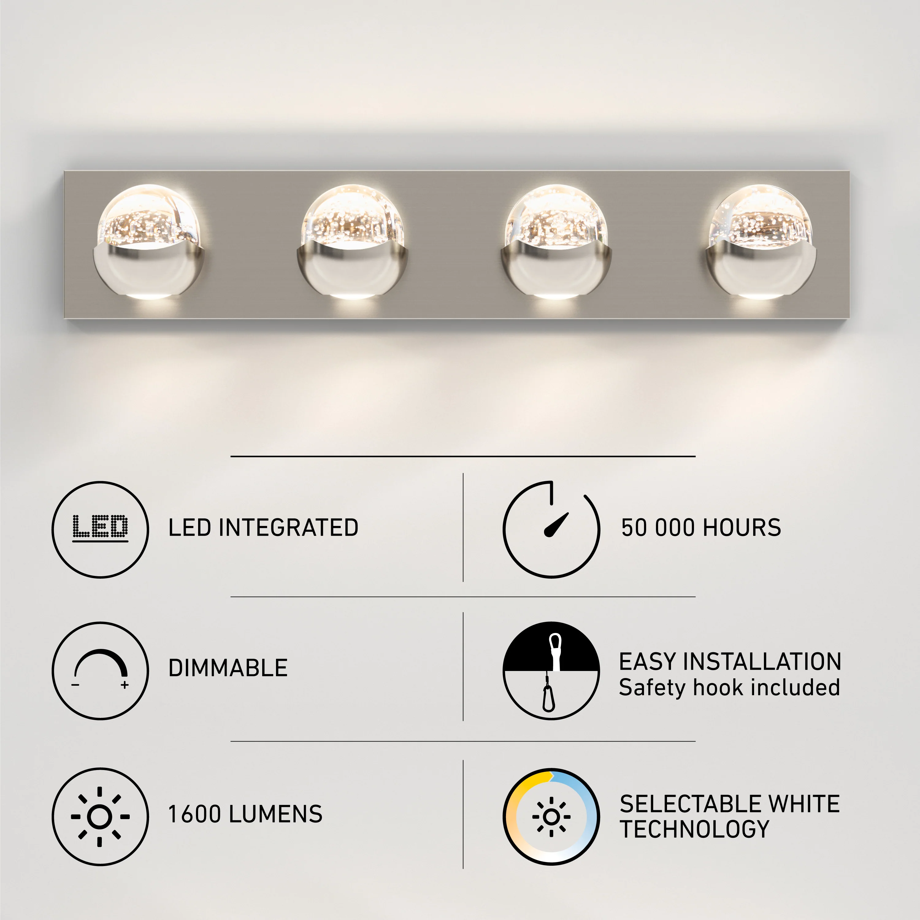 Oracle 4 light LED bathroom vanity light - Image 9