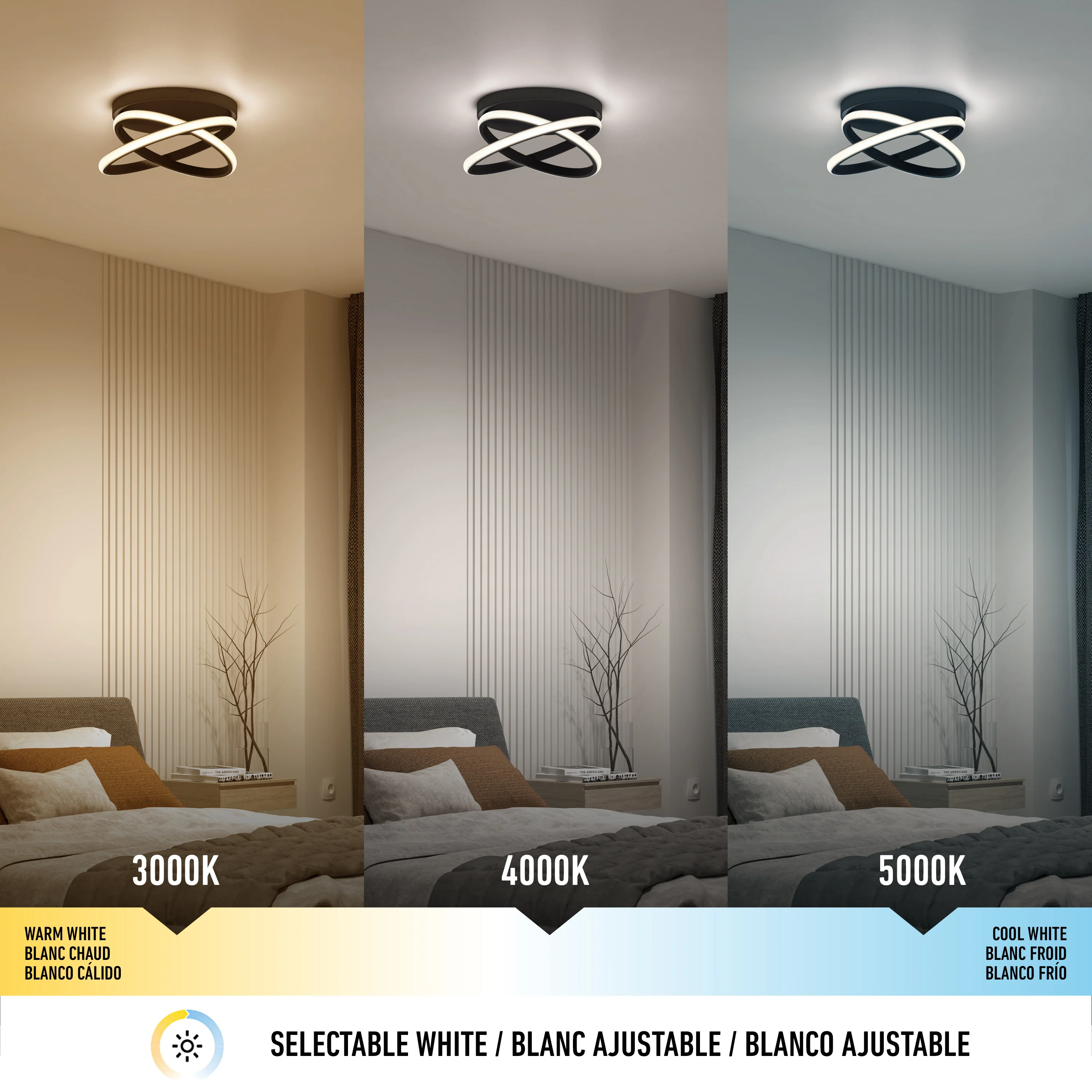 Orbia modern LED flush mount light 3 CCT - Image 6