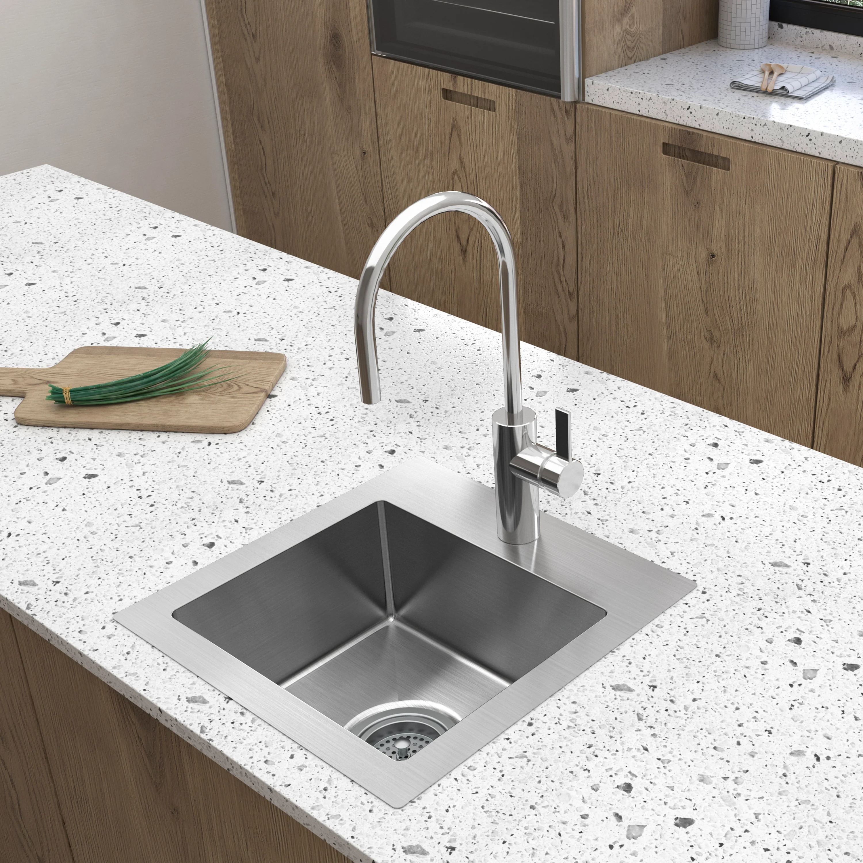 Plaza 15 in. single bowl stainless steel bar sink - Image 10