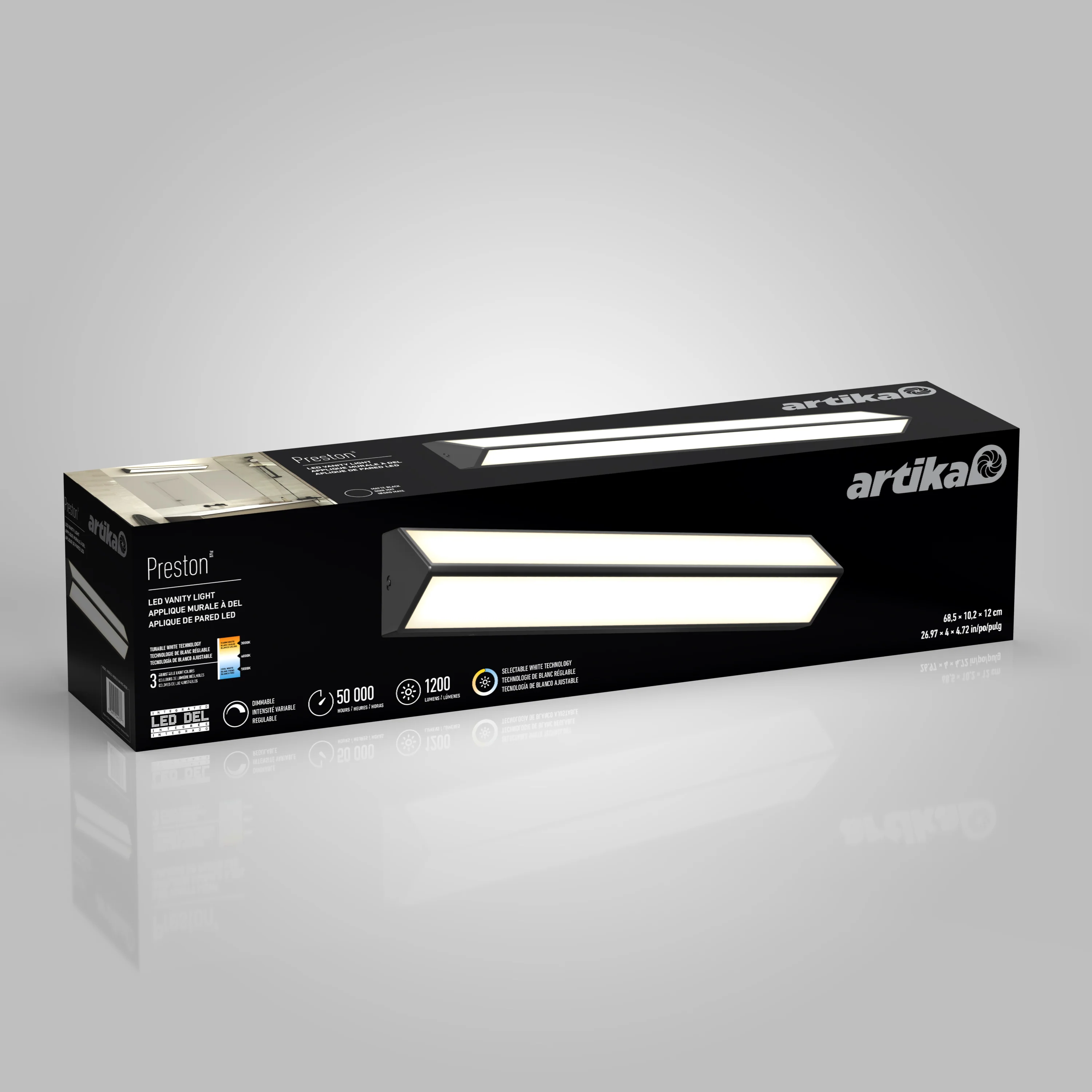 Preston LED modern bathroom vanity light 3 CCT - Image 12