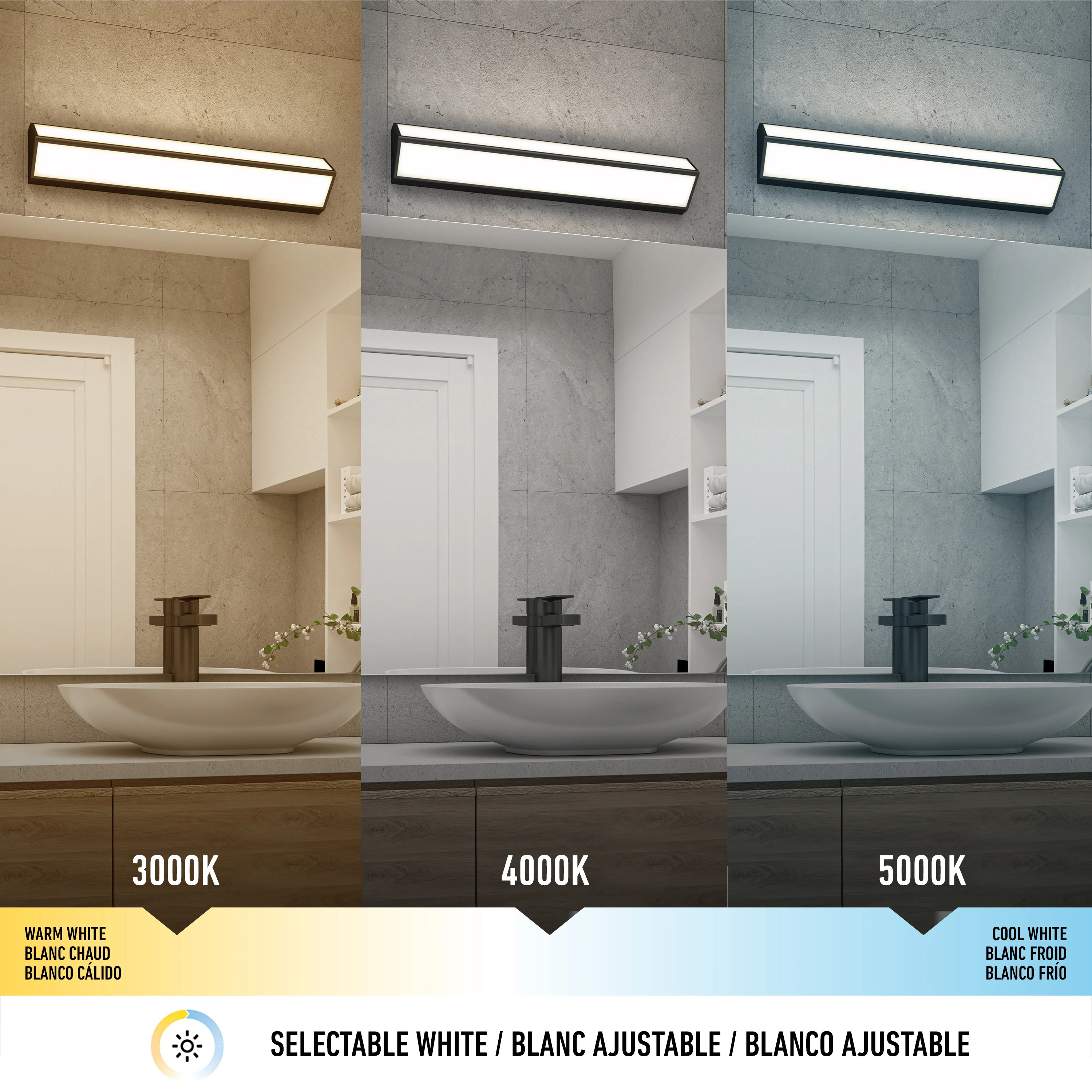 Preston LED modern bathroom vanity light 3 CCT - Image 7