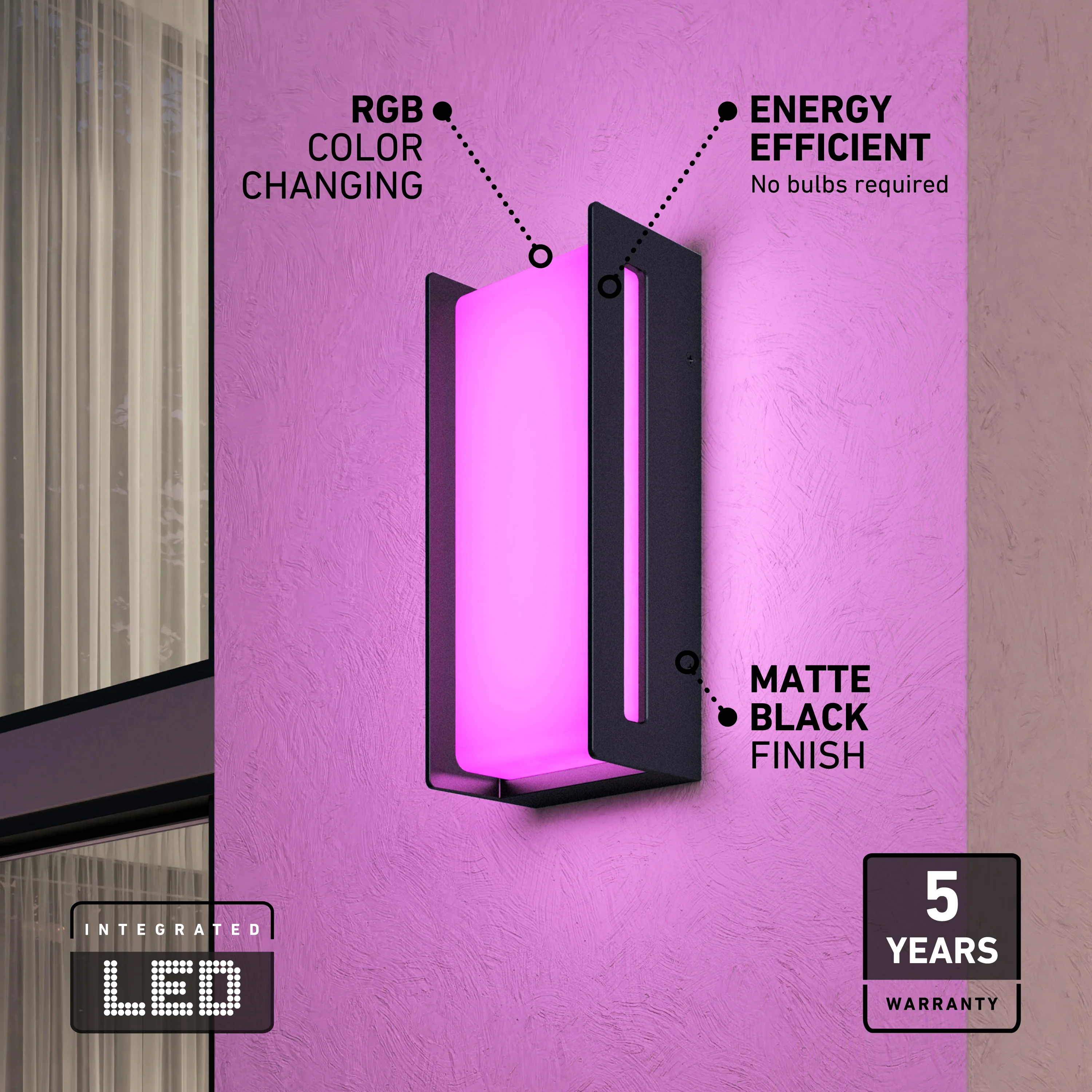 Ryker smart RGB indoor-outdoor wall light - Image 9