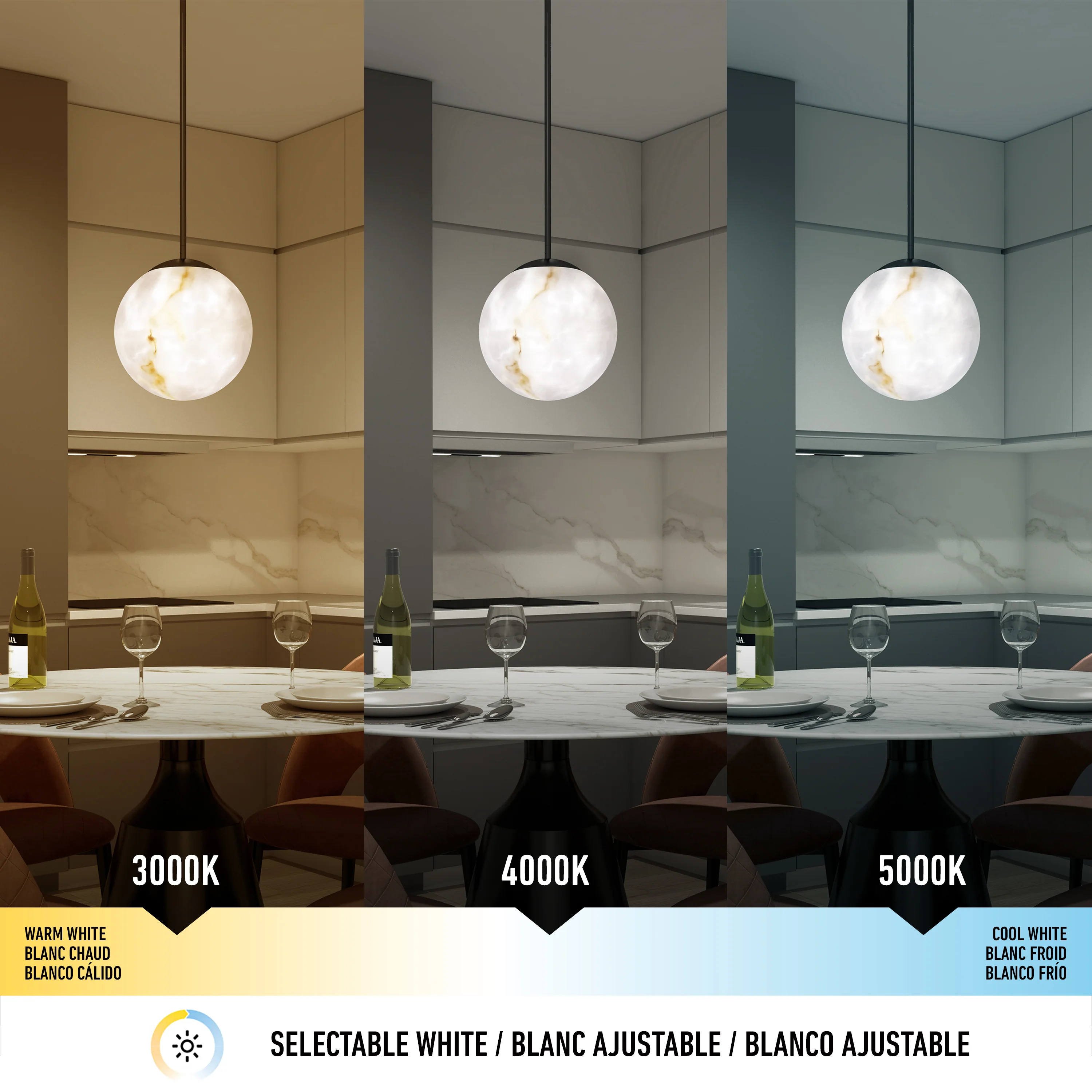 Selena LED contemporary pendant light 3 CCT - Image 7
