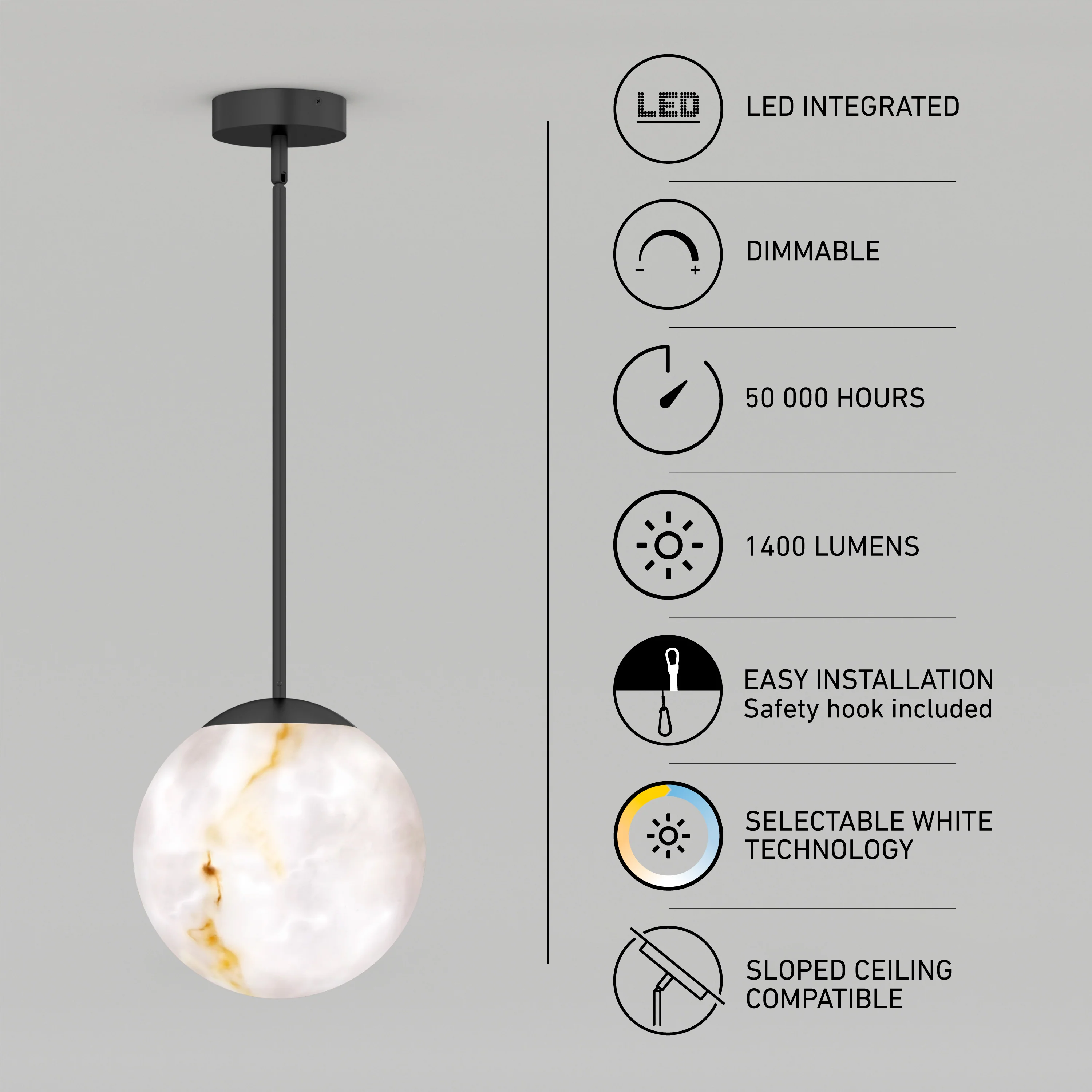 Selena LED contemporary pendant light 3 CCT - Image 9
