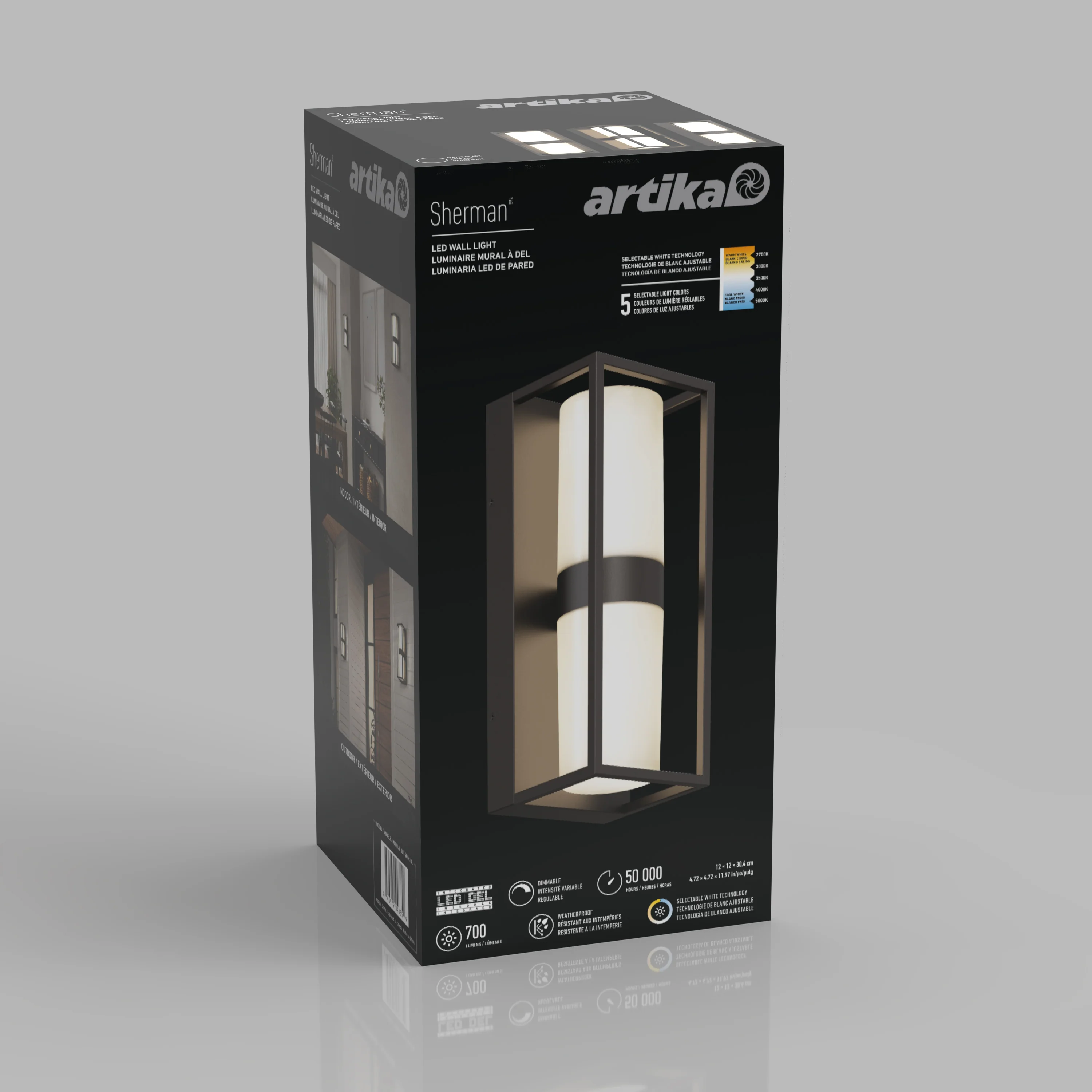 Sherman modern LED indoor-outdoor wall light 5 CCT - Image 12