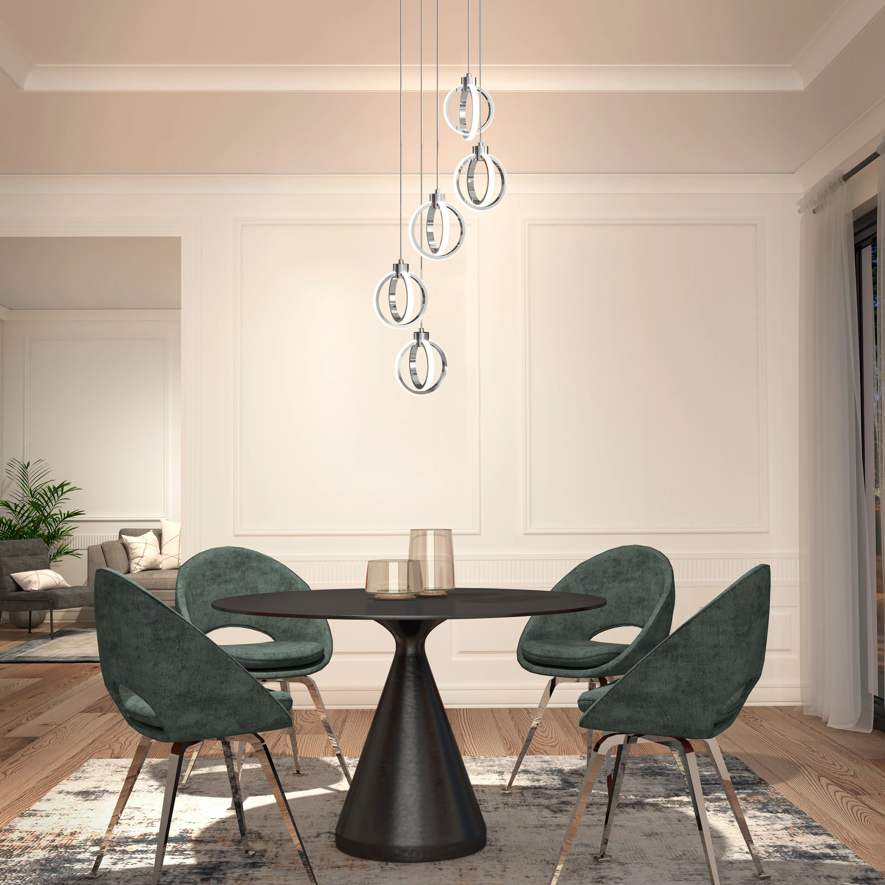 Soho modern 5-light LED pendant light - Image 2