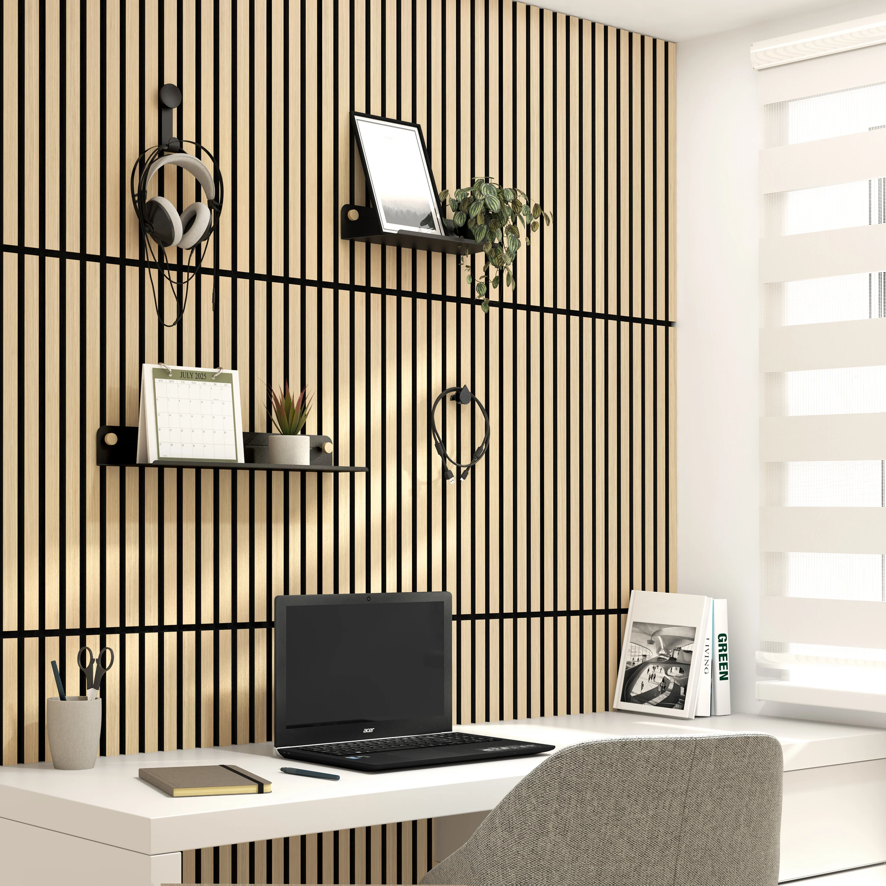 Sonokit set of shelves and hooks for Sonolok and Sonofold wall panels - Image 2