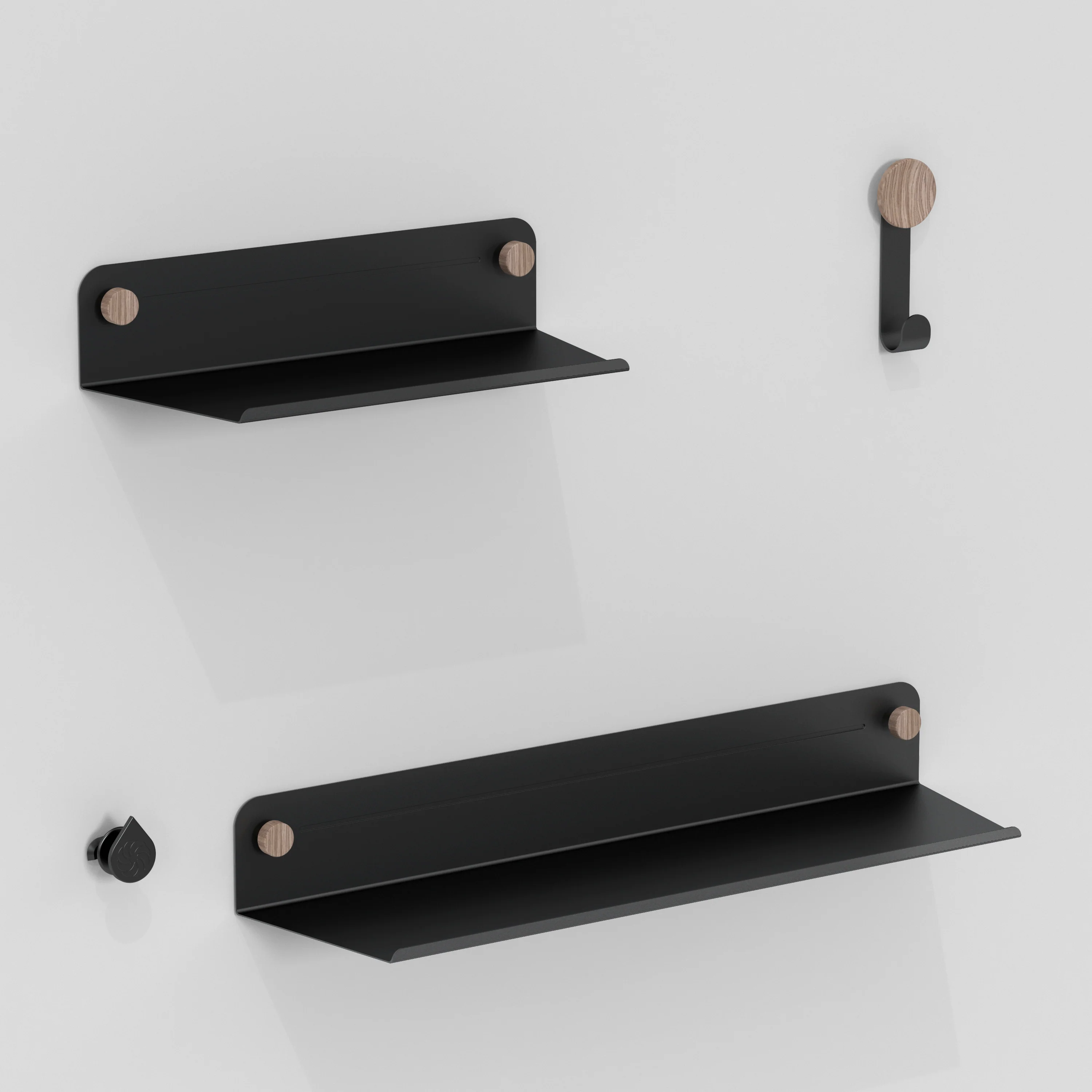 Sonokit set of shelves and hooks for Sonolok and Sonofold wall panels - Image 3