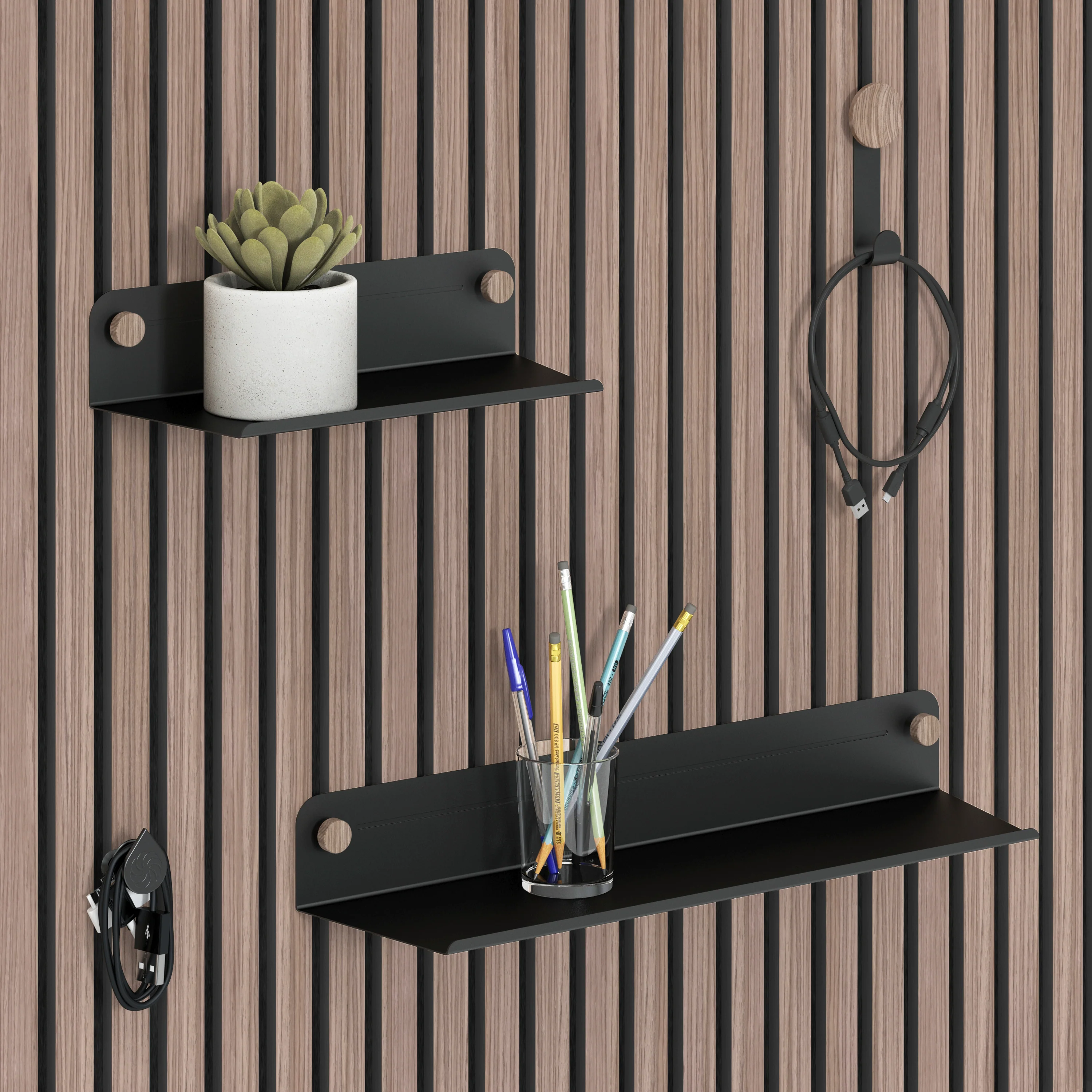 Sonokit set of shelves and hooks for Sonolok and Sonofold wall panels - Image 6