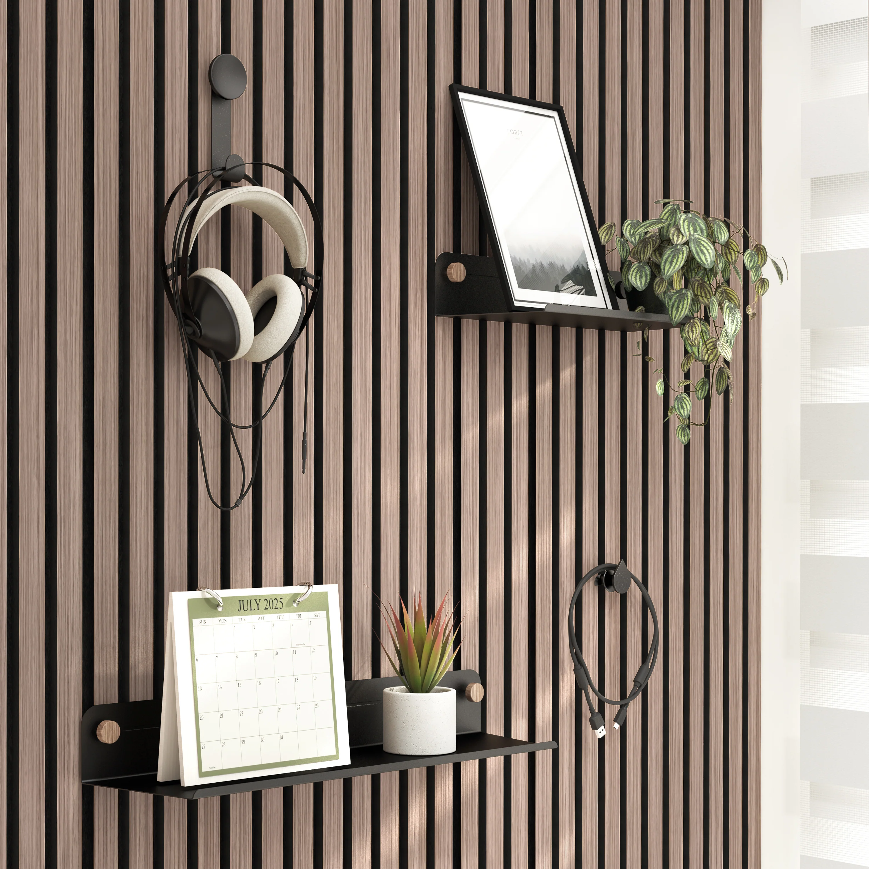 Sonokit set of shelves and hooks for Sonolok and Sonofold wall panels - Image 7