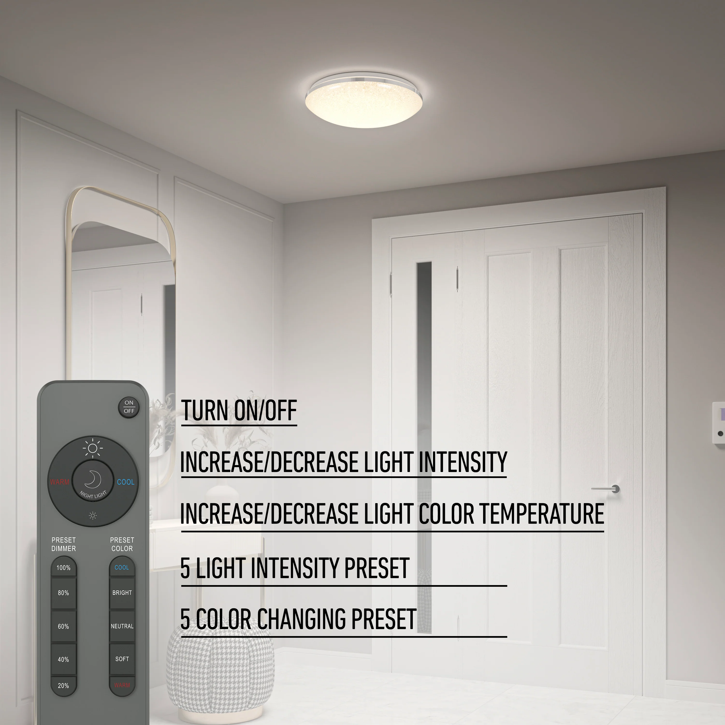 Sparkle 15 in. LED modern flush mount light 5 CCT - Image 9