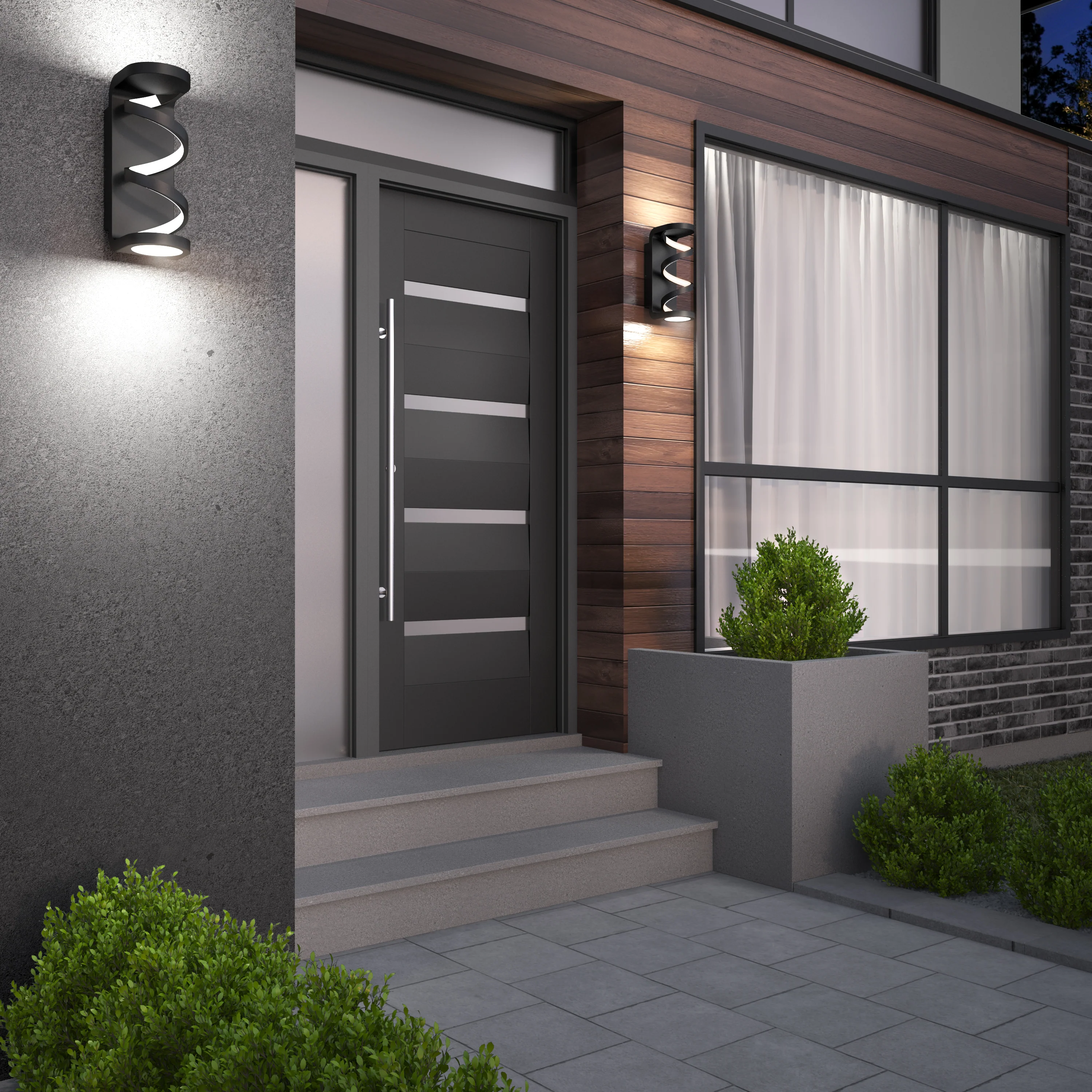 Swirl indoor-outdoor LED wall light - Image 2
