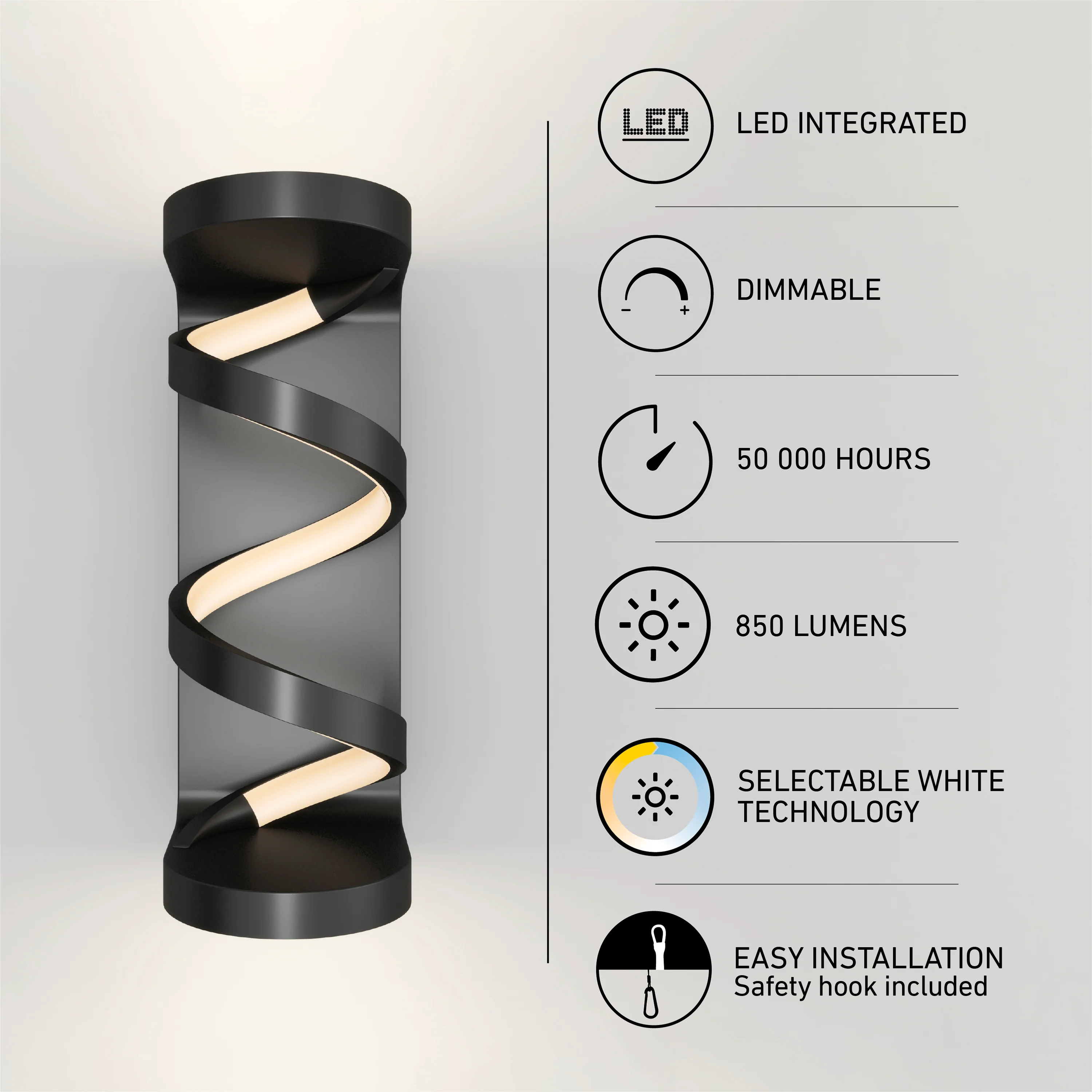 Swirl indoor-outdoor LED wall light - Image 7