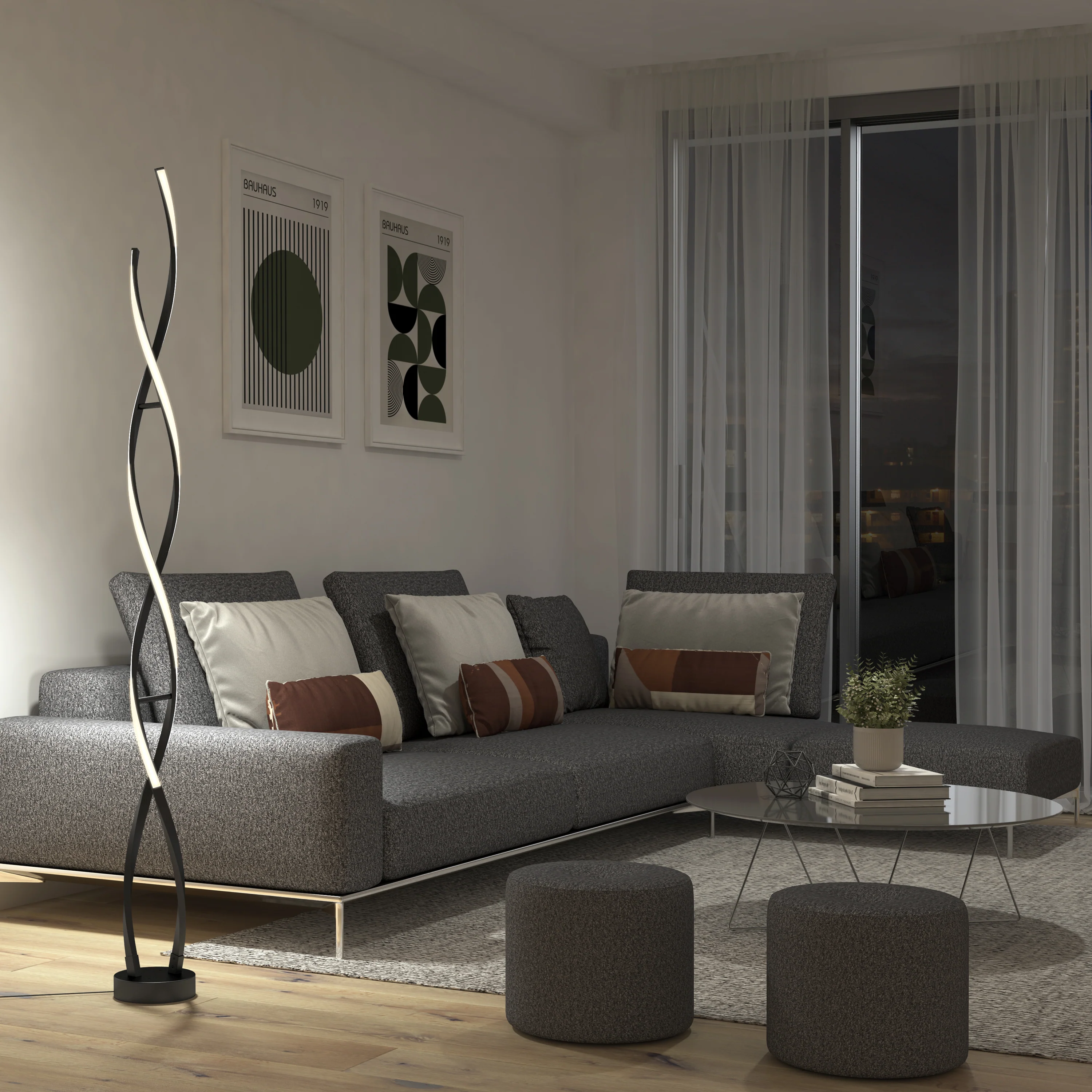 Swirl modern LED floor lamp - Image 10