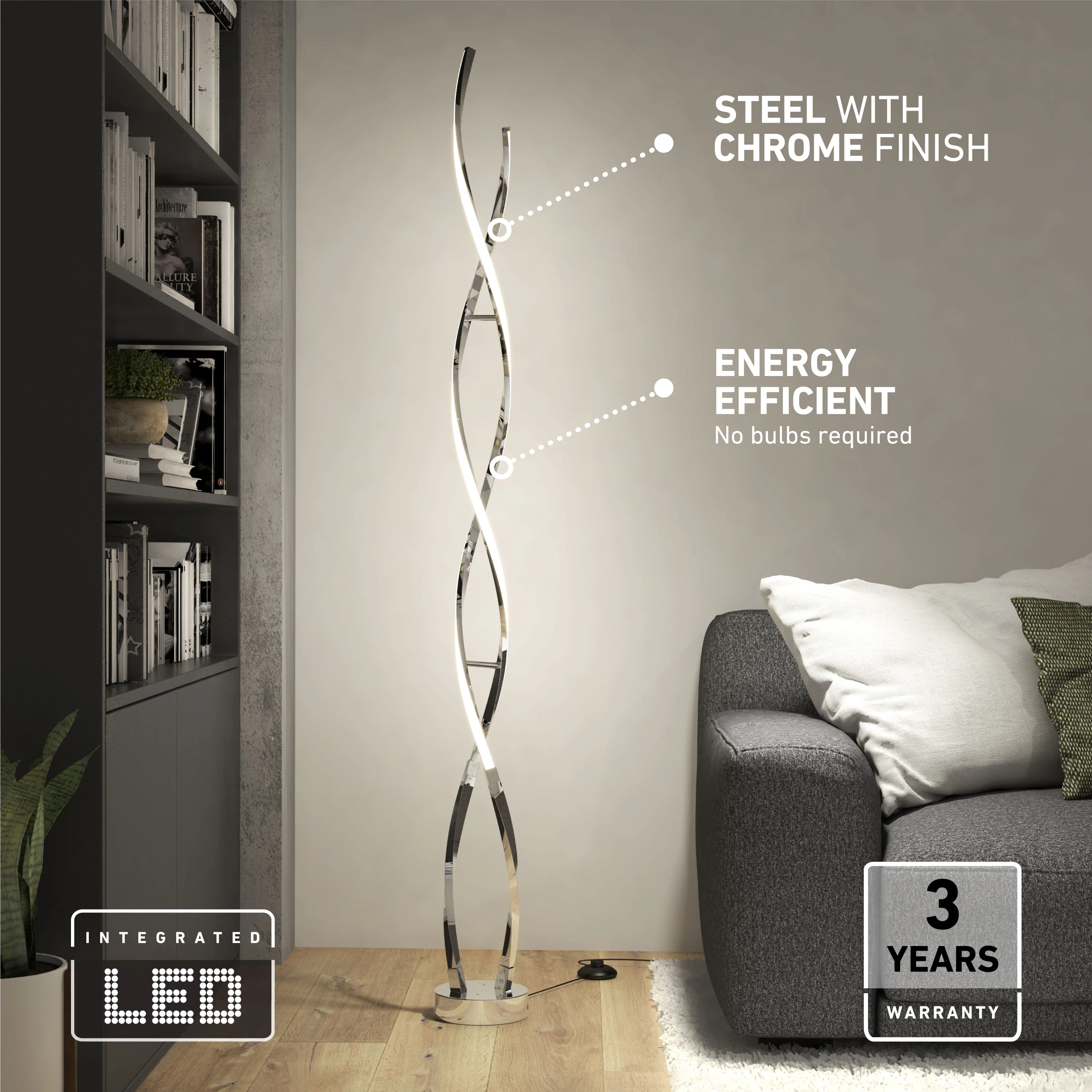 Swirl modern LED floor lamp - Image 21