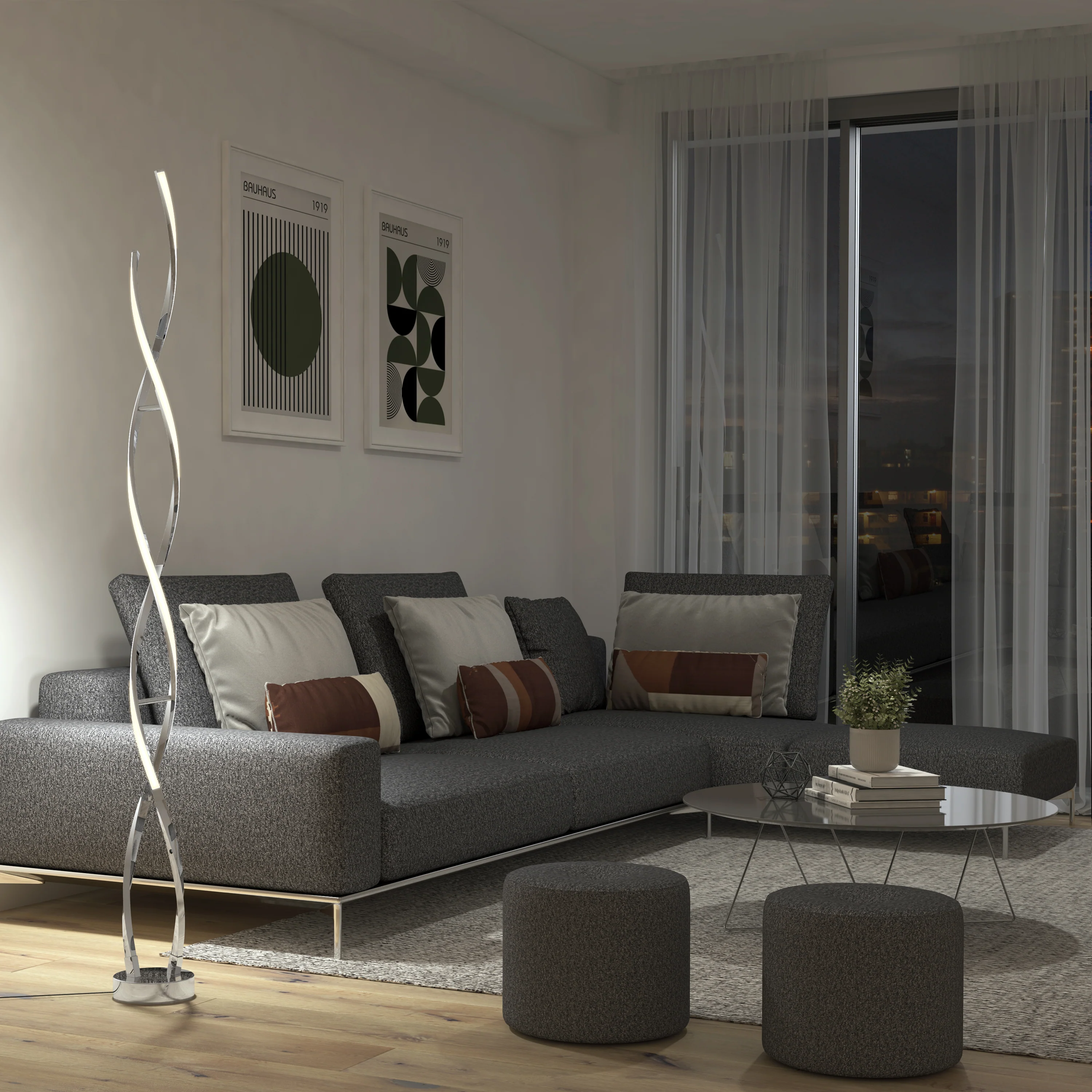 Swirl modern LED floor lamp - Image 23