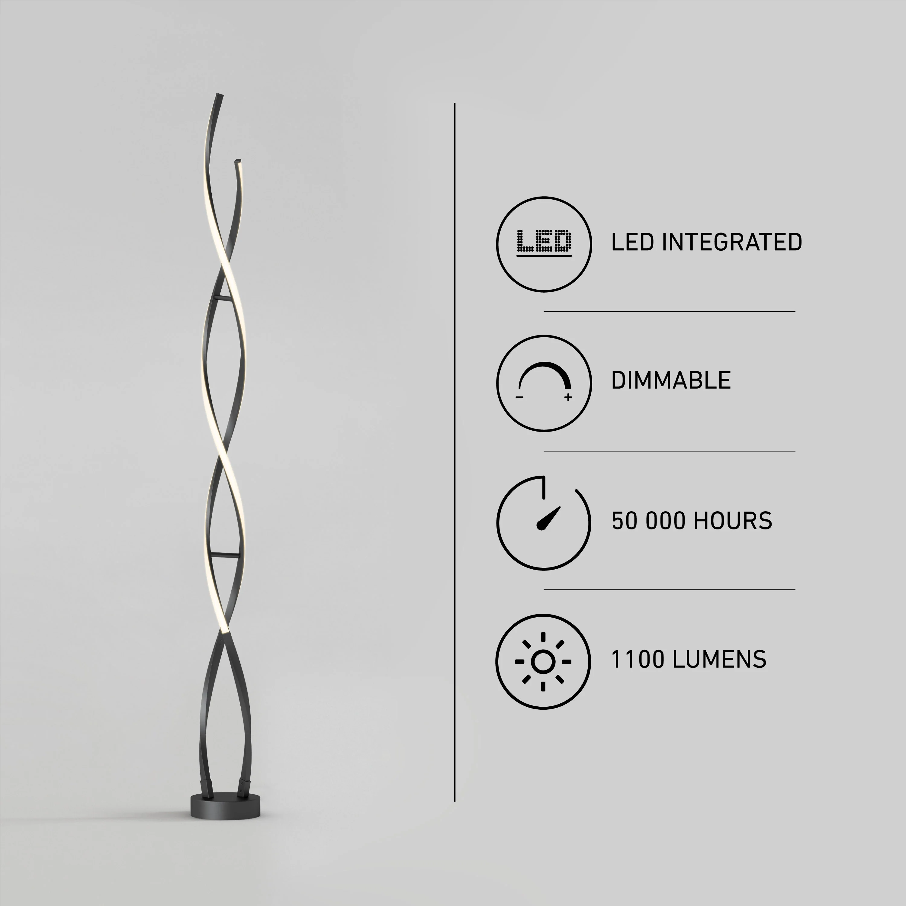 Swirl modern LED floor lamp - Image 9