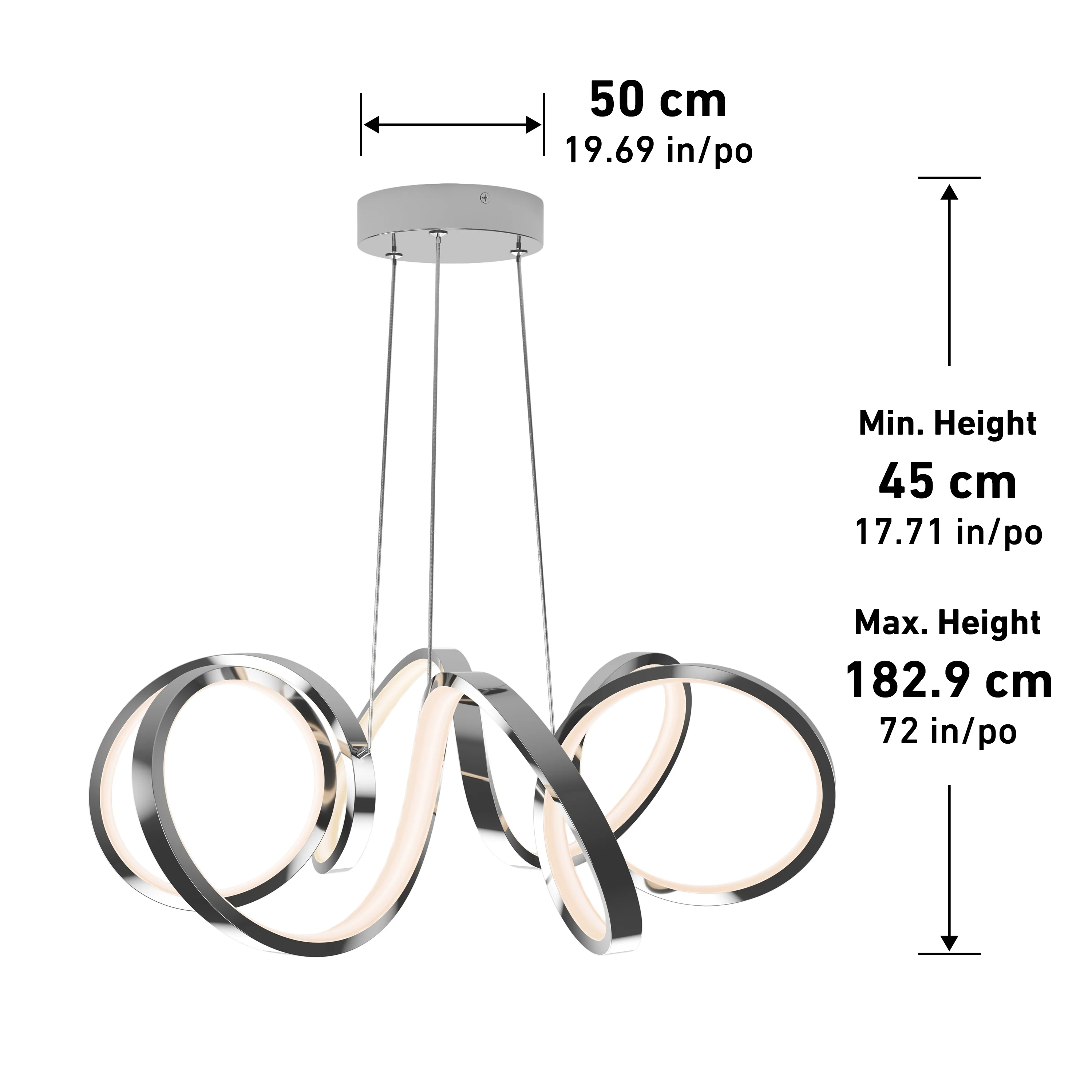 Swirl Ribbon LED pendant light - Image 19