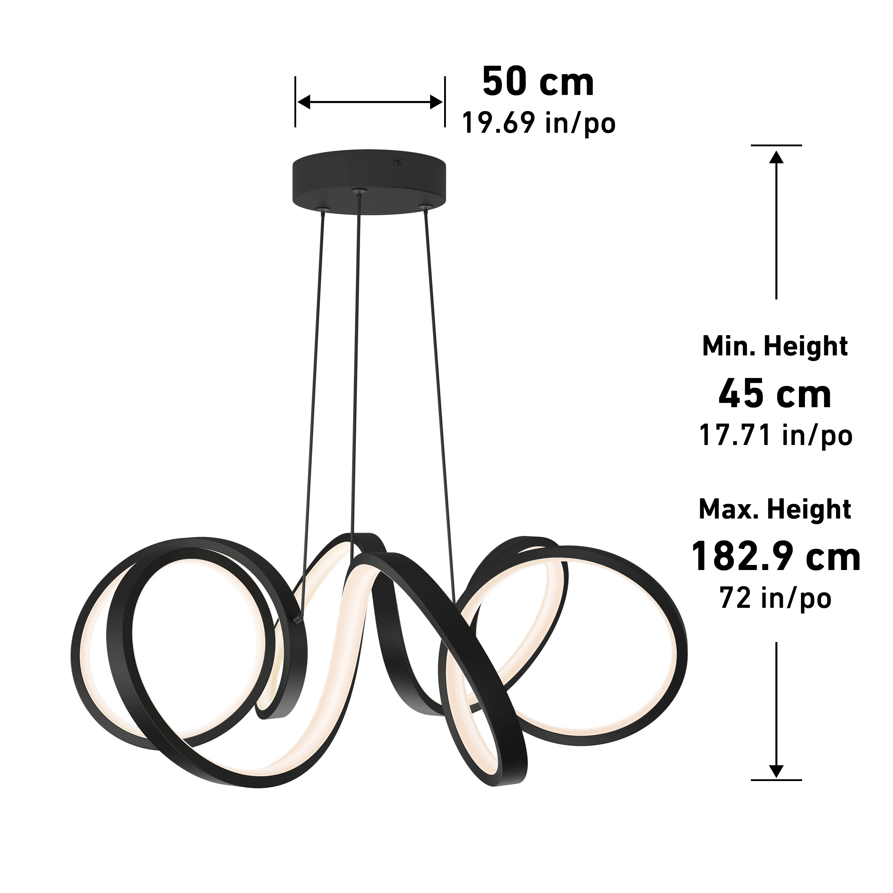 Swirl Ribbon LED pendant light - Image 9