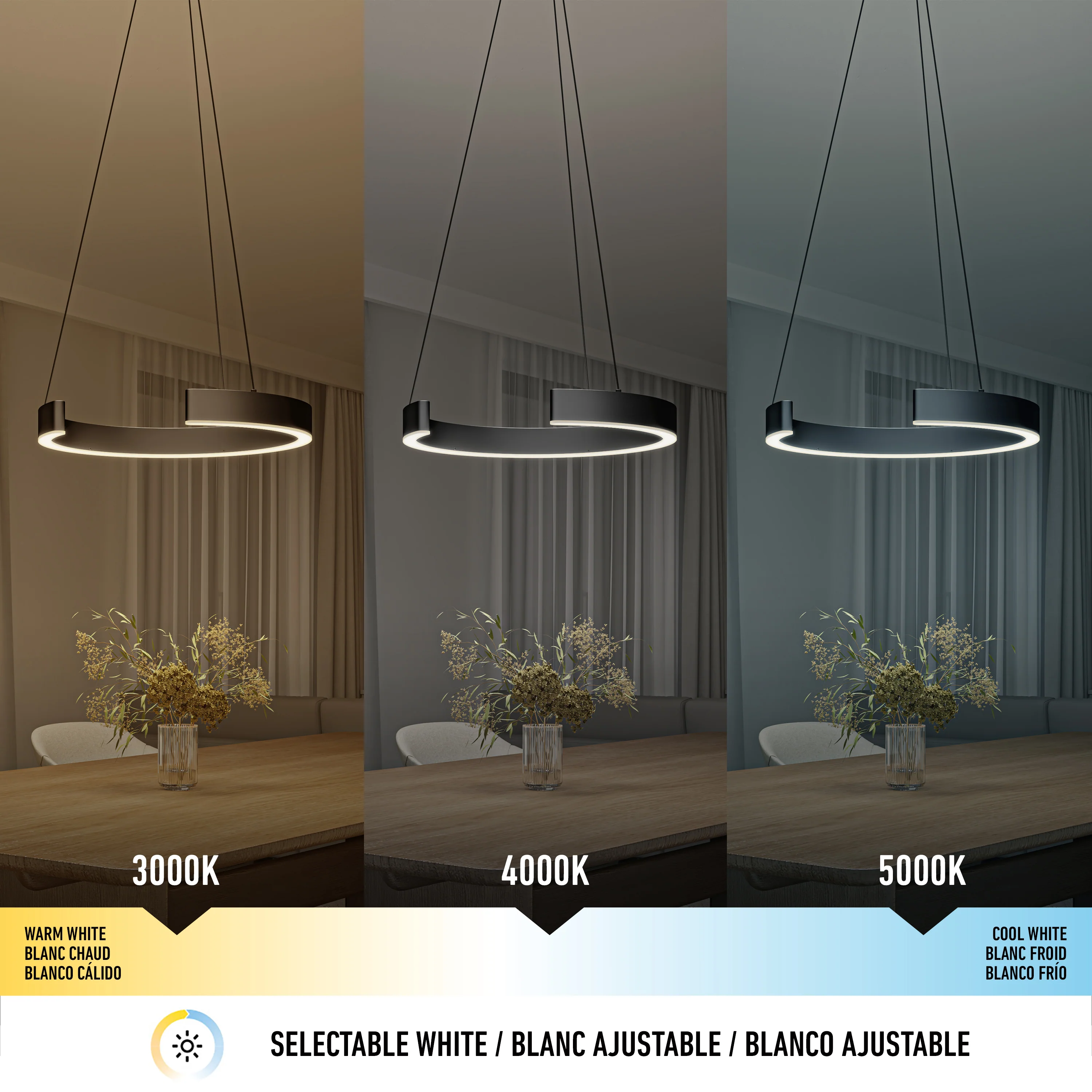 Vance modern LED pendant light 3 CCT - Image 8