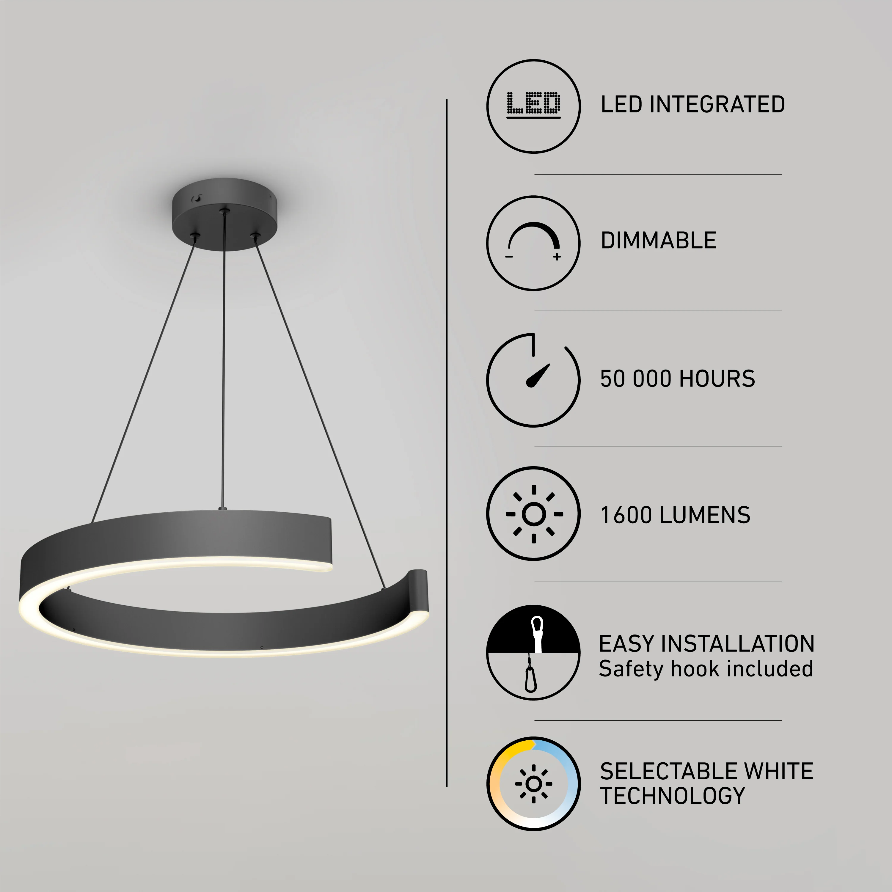 Vance modern LED pendant light 3 CCT - Image 9