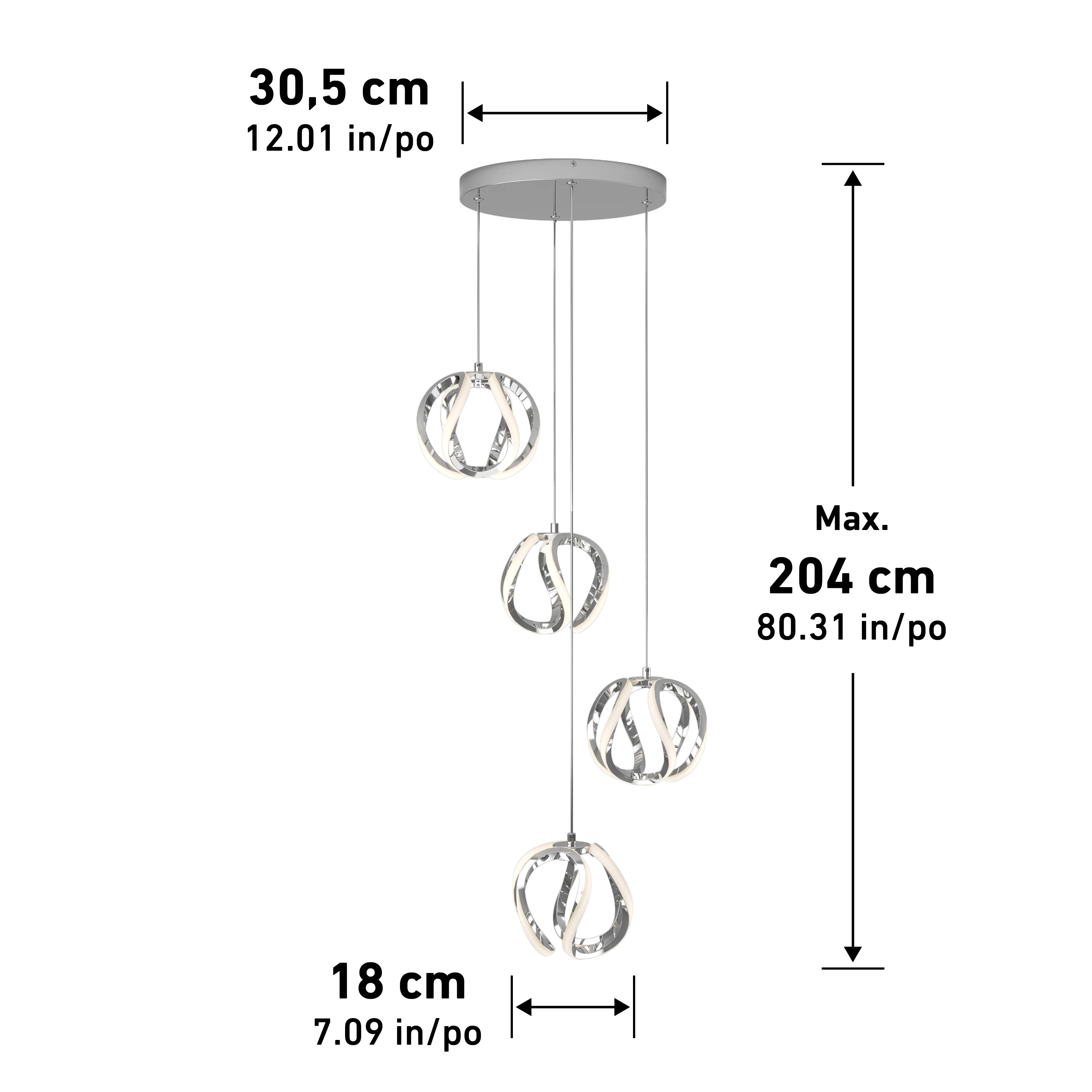 Vivaldi LED 4-light pendant - Image 9